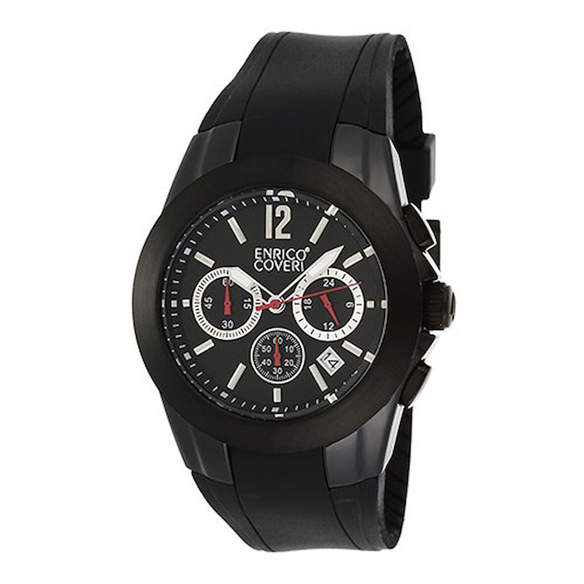Enrico Coveri Siyah Erkek Kol Saati Silikon Çalışır Fonksiyonlu