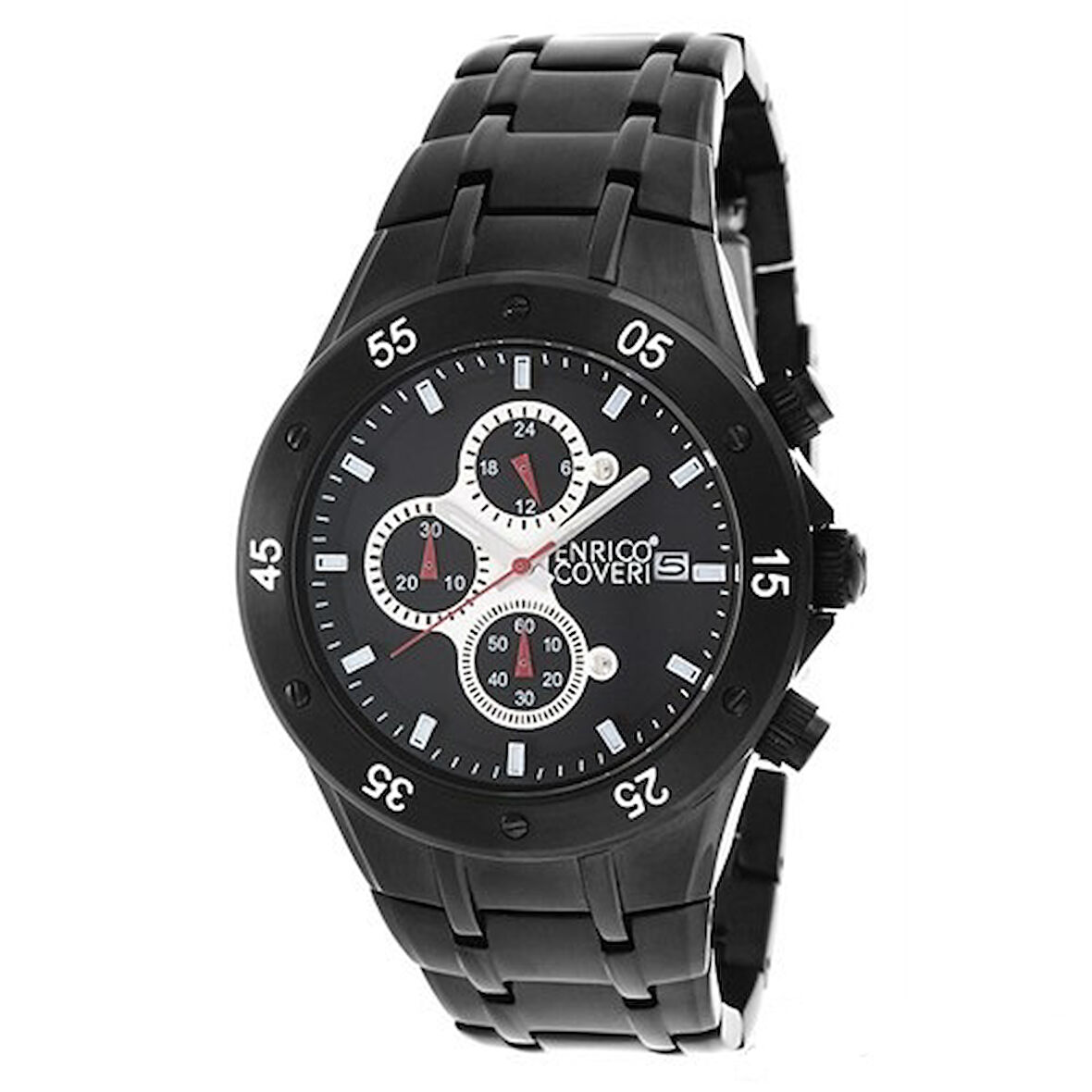 Enrico Coveri Multifonksiyon Siyah Çelik Erkek Kol Saati EC9075B-01