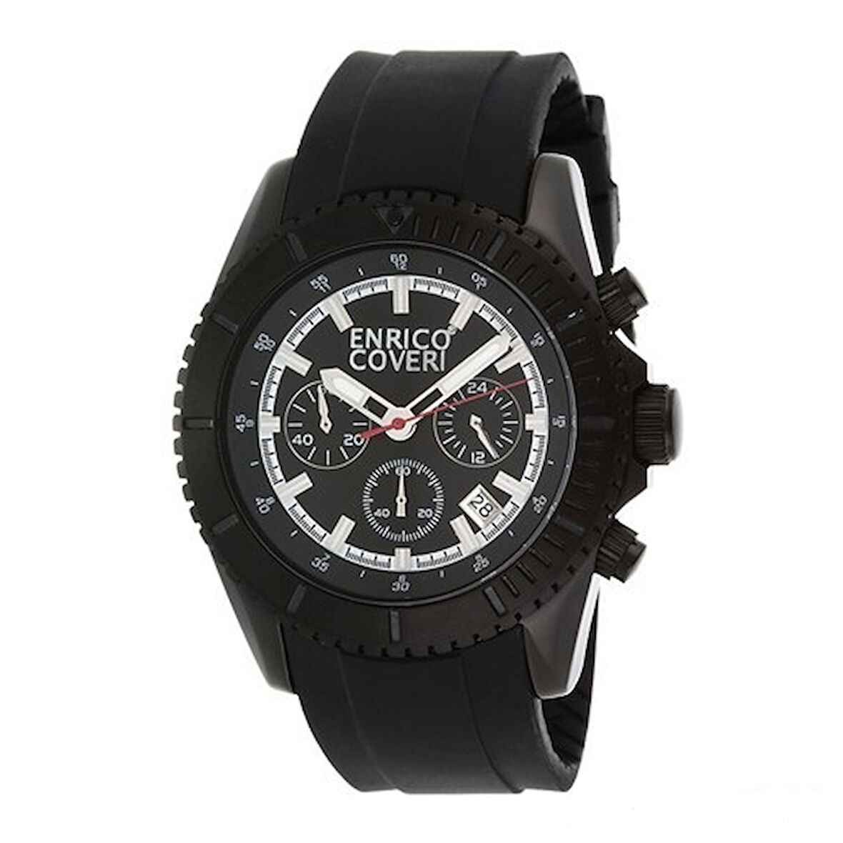 Enrico Coveri Multifonksiyon Silikon Siyah Erkek Kol Saati EC8616