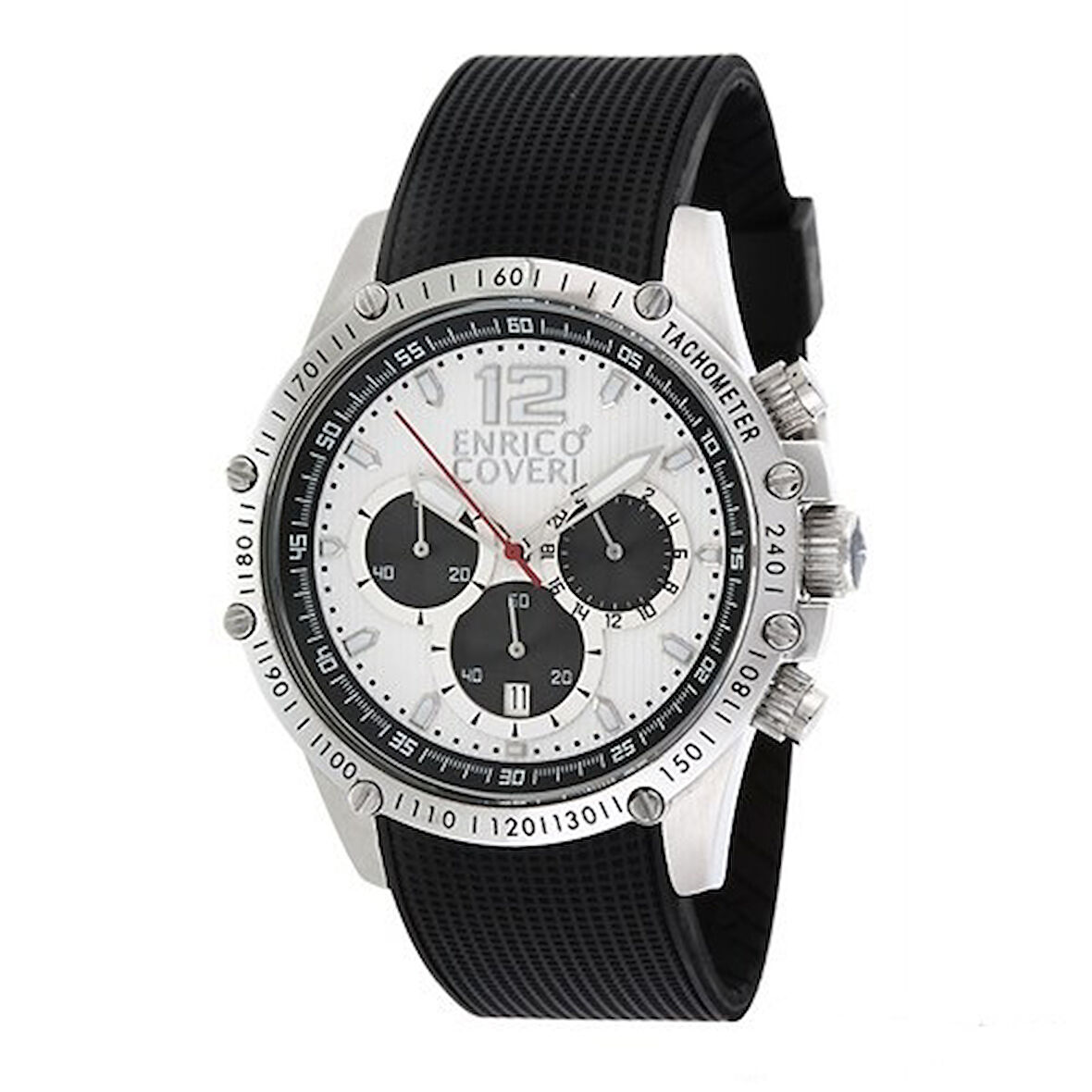 Enrico Coveri Siyah Erkek Kol Saati Silikon Çalışır Fonksiyonlu