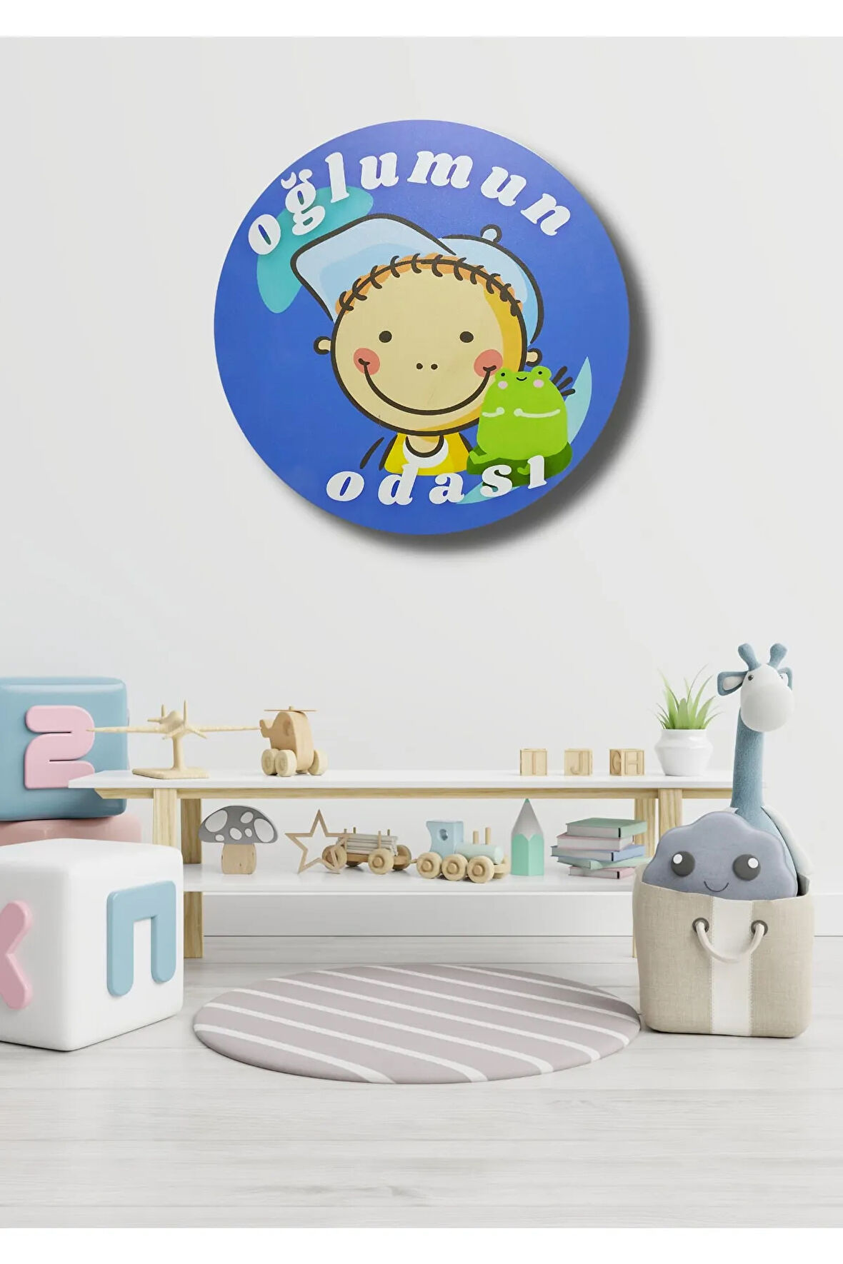Çocuk Odası Tablo Ahşap Kapı Duvar Tablosu Nd-03