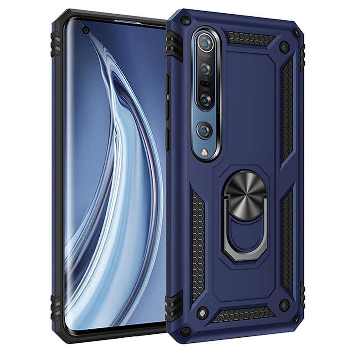 Gpack Xiaomi Mi Note 10 Lite Kılıf Tank Koruma Vega Standlı Yüzüklü Mıknatıslı