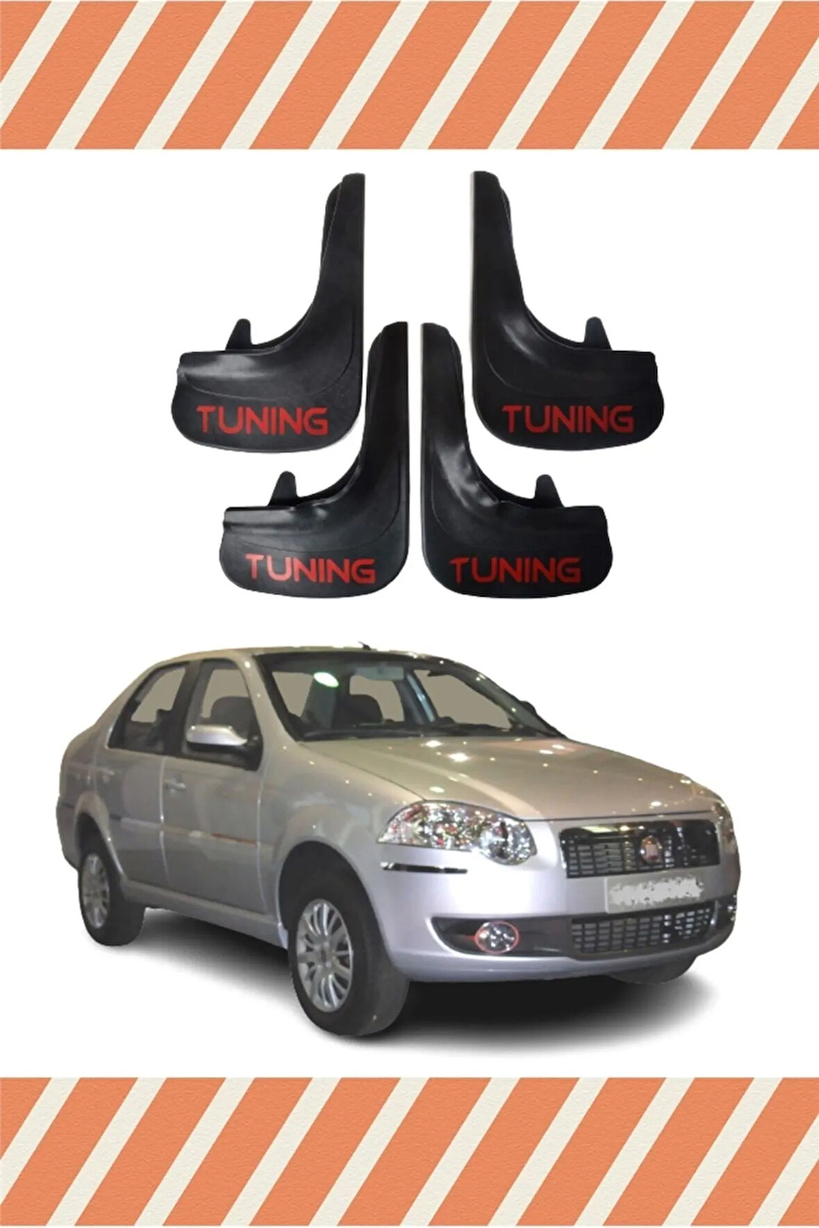 Fiat Siena Tuning yazılı 4’lü tozluk çamurluk paçalık şık ve dayanıklı malzeme