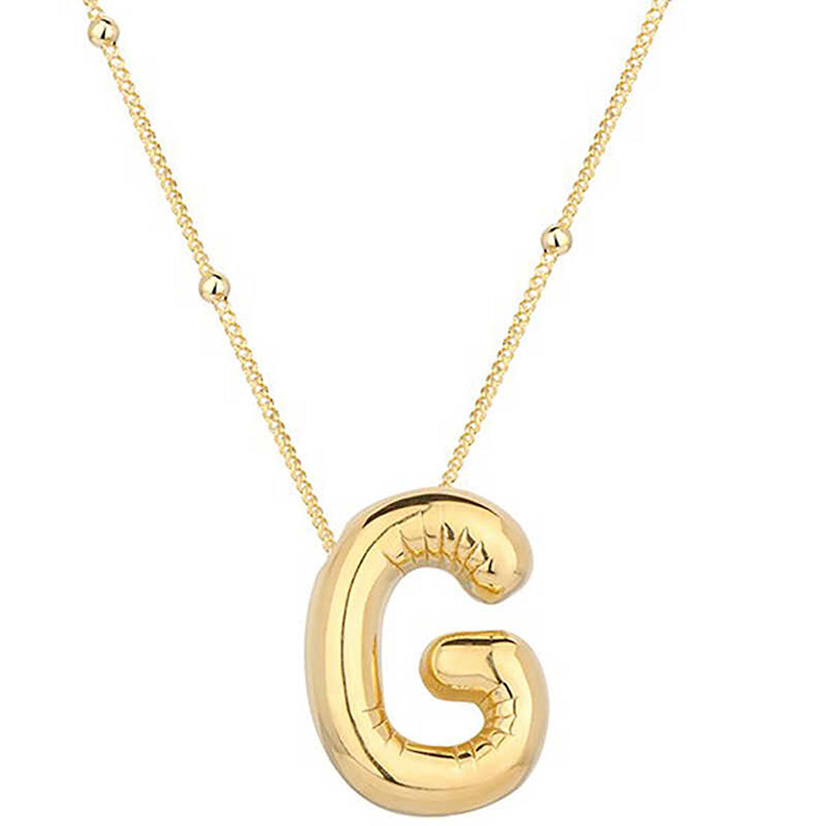himarry 925 Ayar Gümüş Gold Balon G Harfi Kadın Kolye