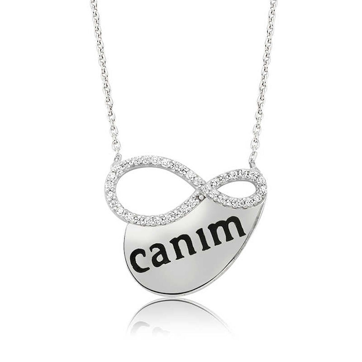 himarry 925 Ayar Gümüş Canım Yazılı Sonsuzluk Kolye