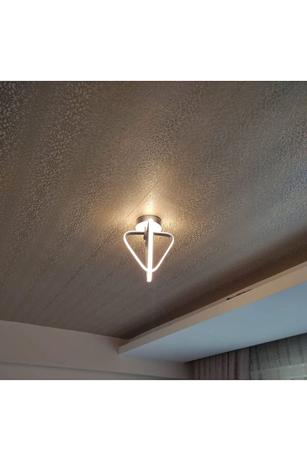 Tekli Çilek Led Avize - Açık Gri