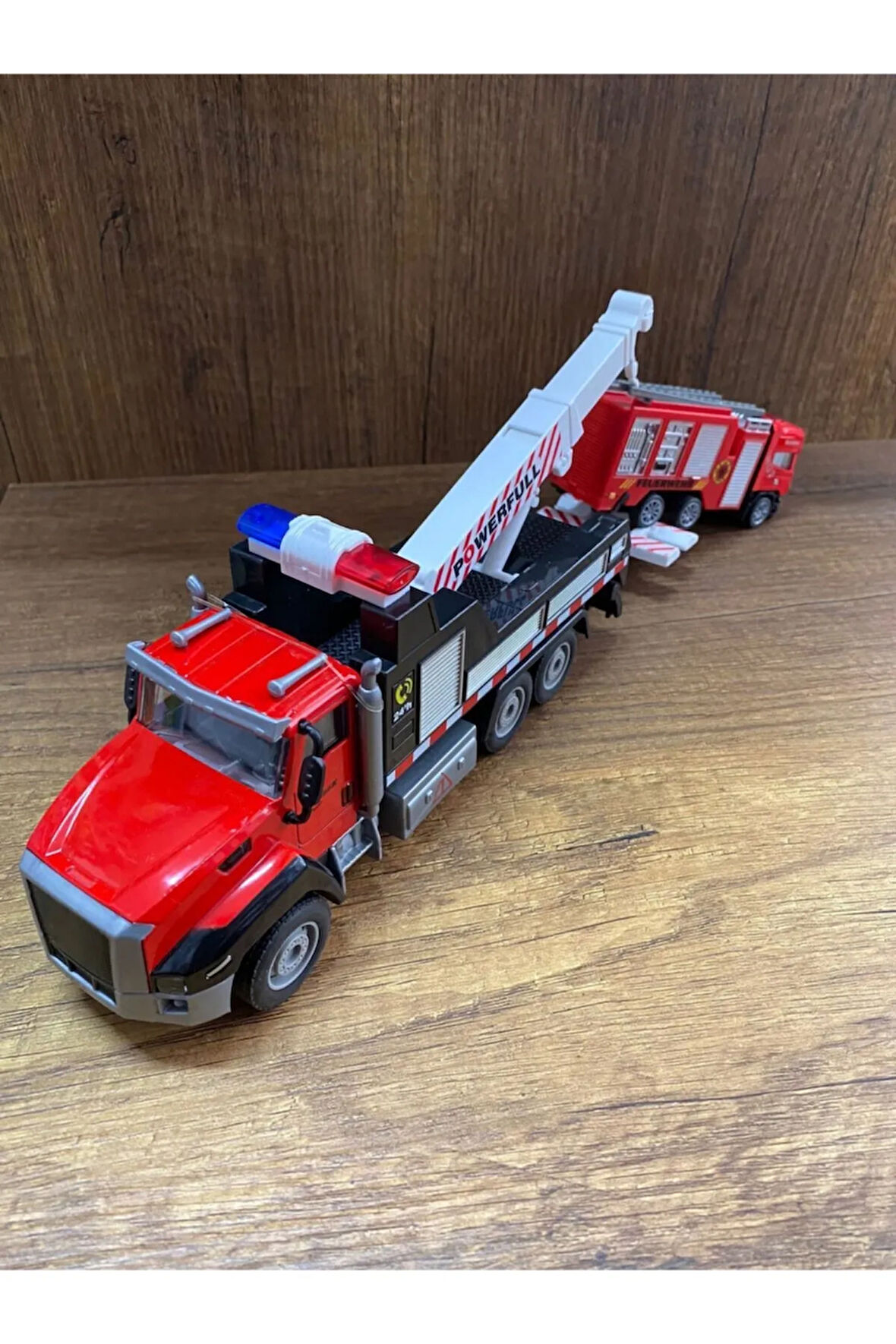 Oyuncak Die Cast Sesli Kamyon Metal Oyuncak Çekici İtfaiye Sesli Işıklı