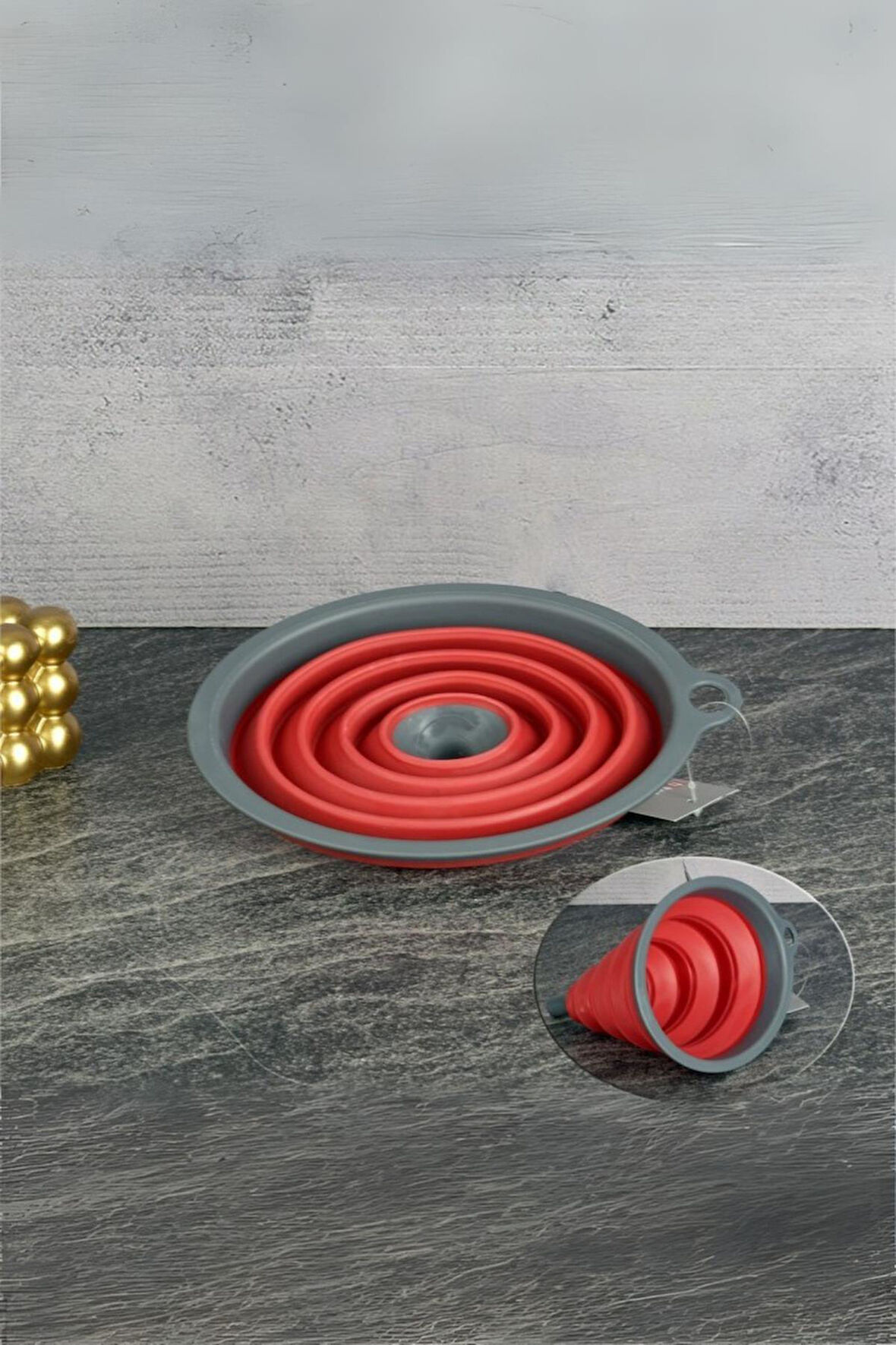 Silikon Katlanır Huni Kırmızı