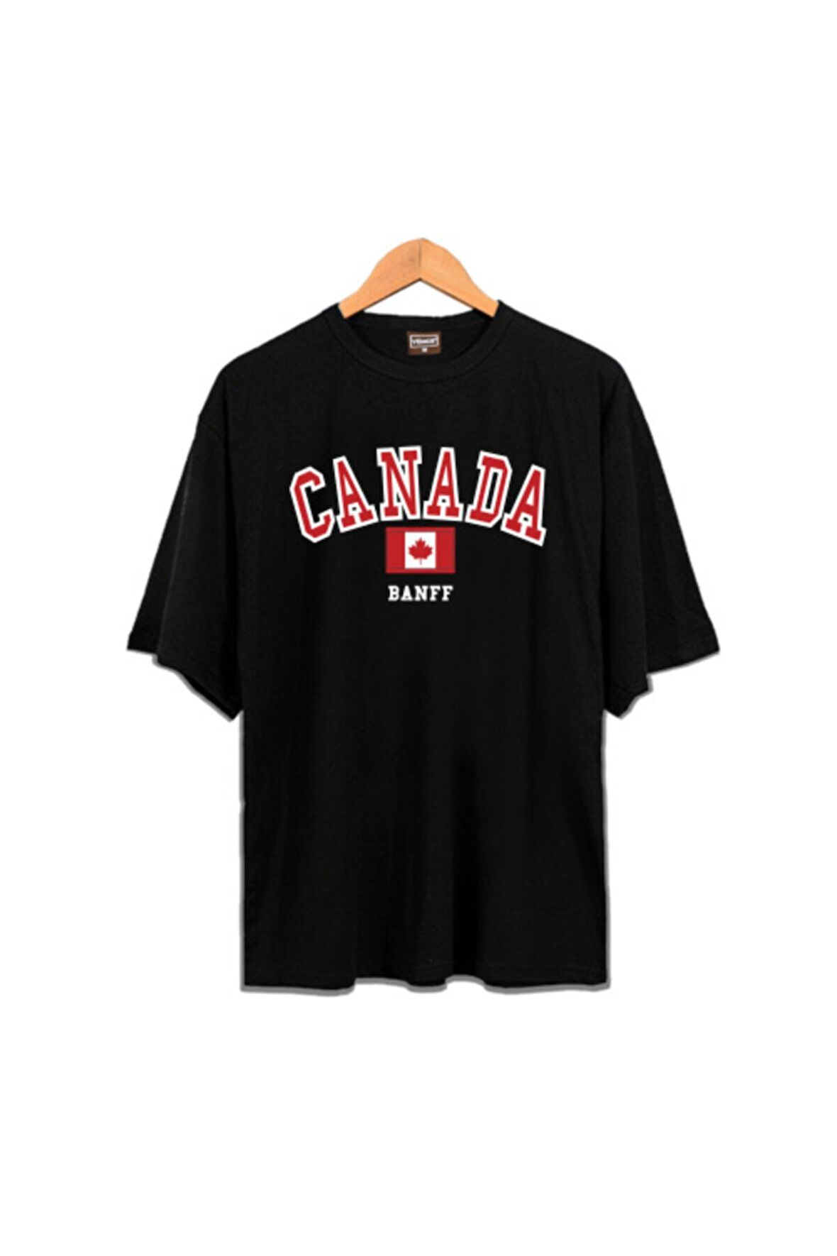 & Zokawear - Unisex Siyah Canada Banff Oversize T-shirt