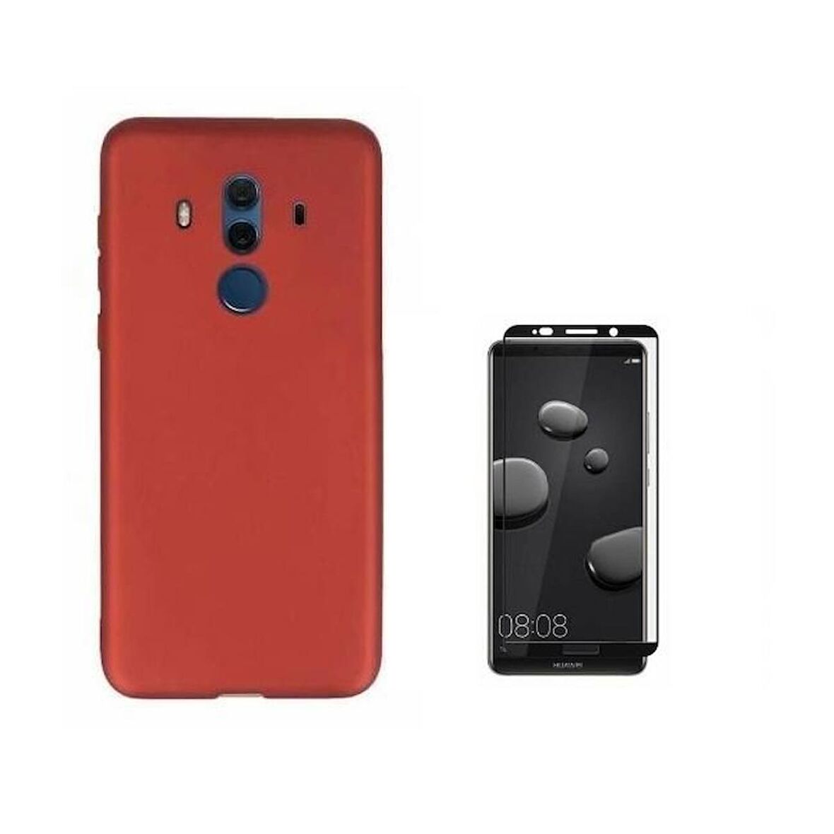 Smcase Huawei Mate 10 Pro İmax Kamera Koruma Silikon Kılıf  Tam Kapatan Cam