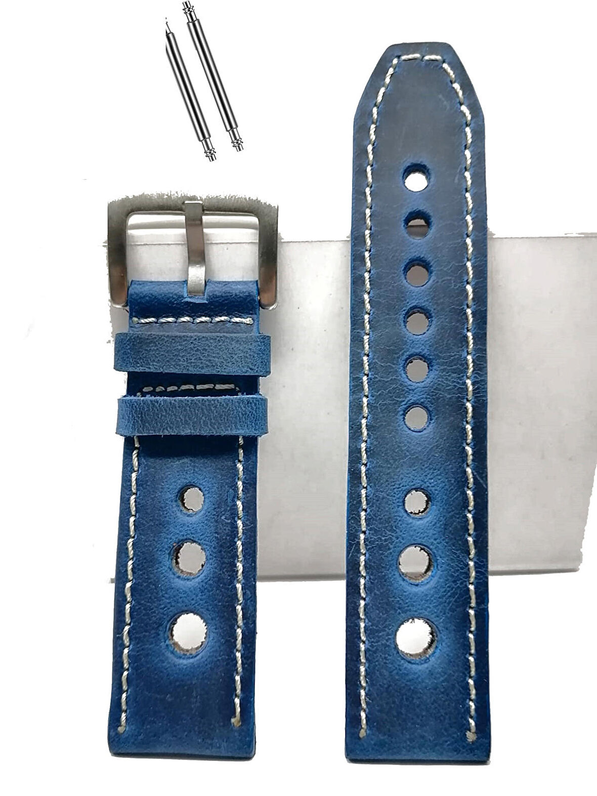 Tissot  &   Fossil  Uyumlu   Crayz   Hakiki   Deri   22  mm  MAVİ