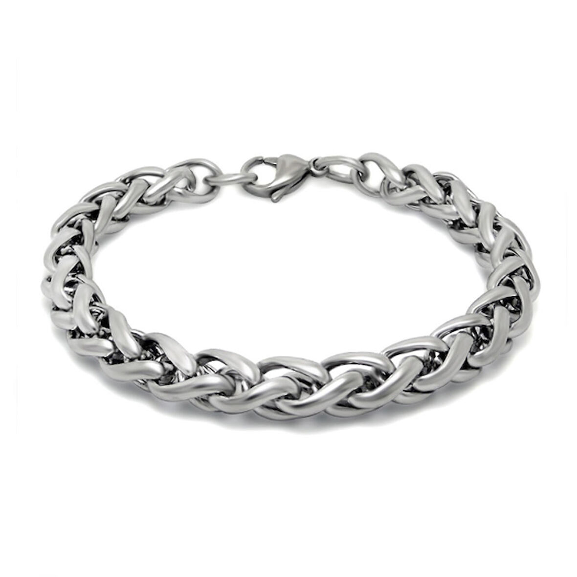 Chavin 8 mm. 21 cm. Gri Çelik Erkek Bileklik dg36