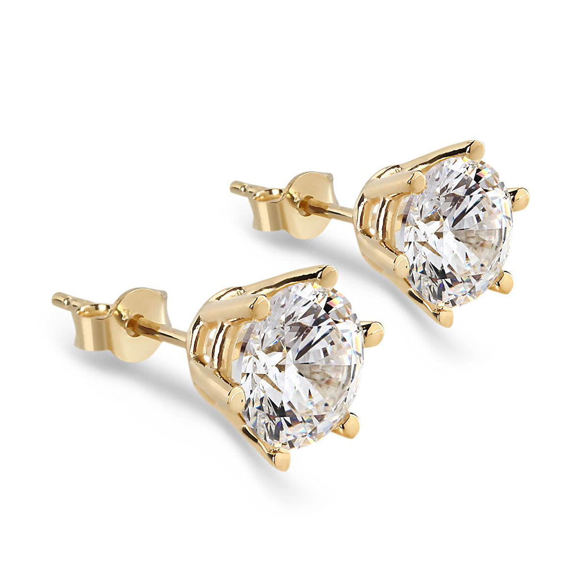 Chavin 4 Carat Zirkon Tektaş Gümüş Bayan Küpe dh17sr