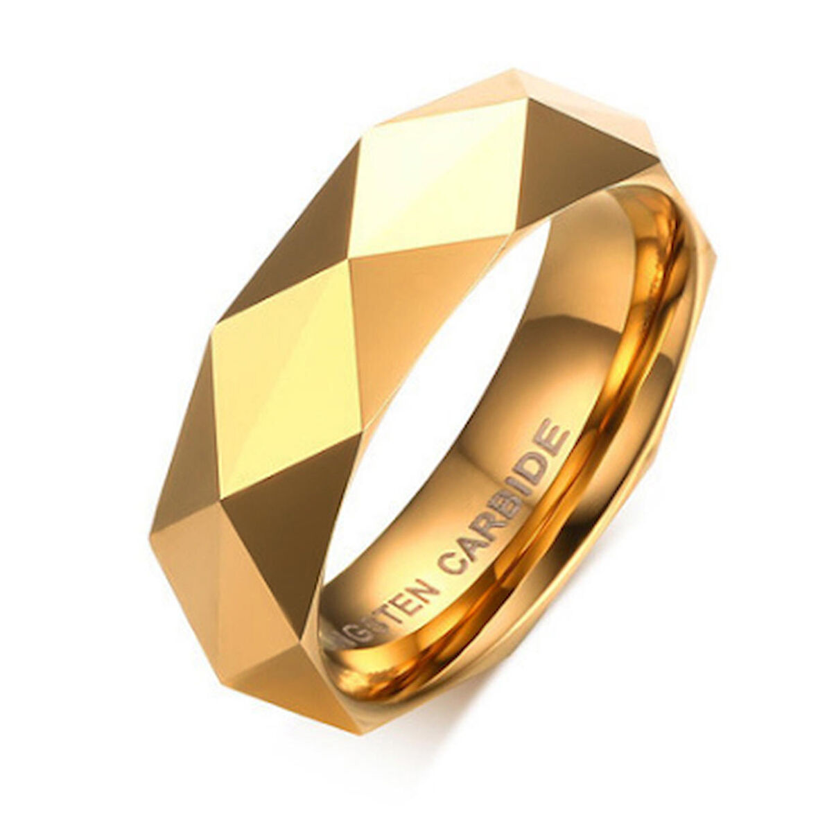 Chavin Kadın Erkek Parlak Aynalı Gold Tungsten Yüzük dm77