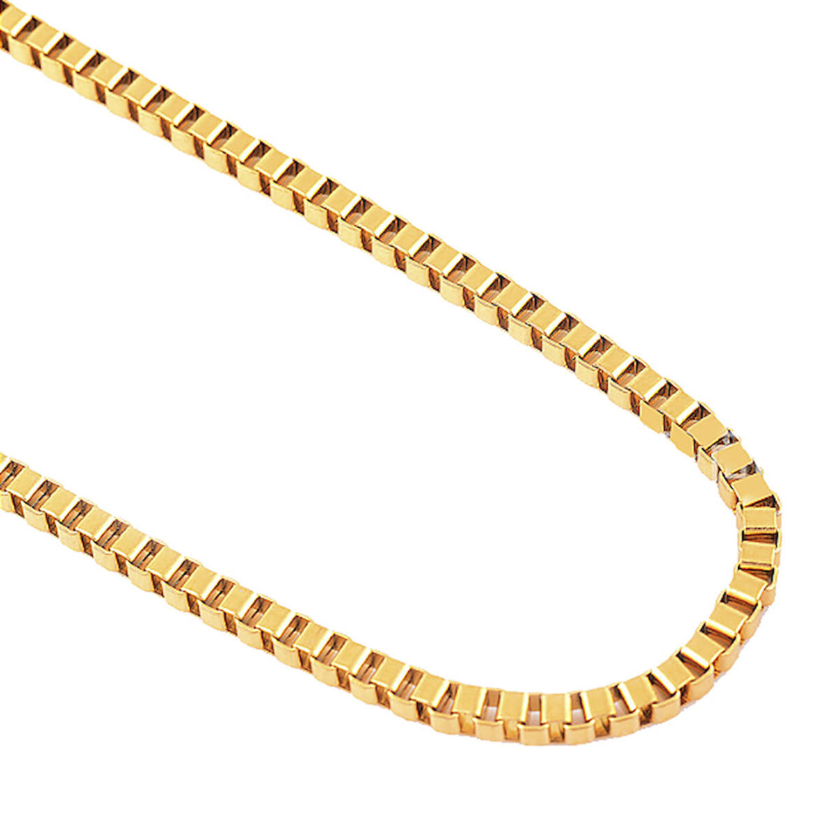 Chavin Sarı Gold 3 mm. 60 cm. Bayan Erkek Çelik Zincir ds78