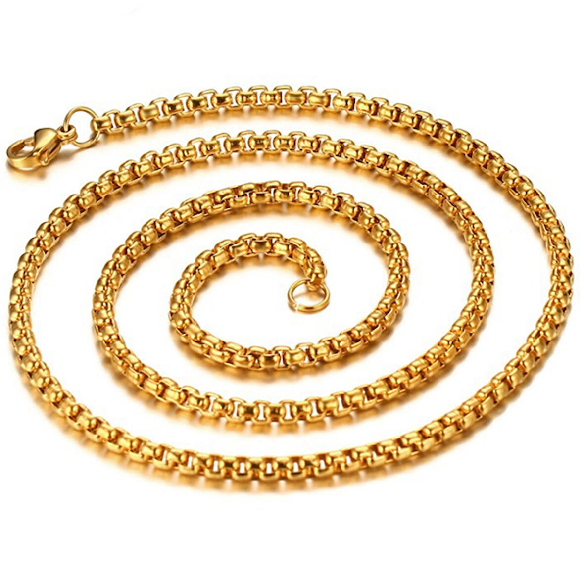 Chavin Gold Sarı 60 cm. 3 mm. Erkek Çelik Zincir ds50