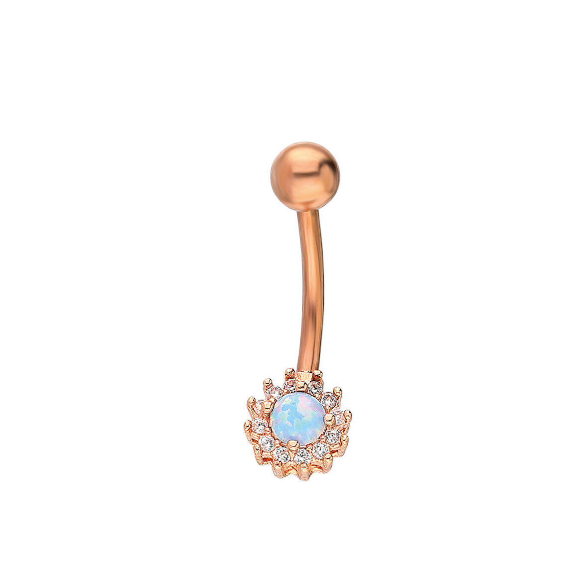 Chavin Orjinal Mavi Opal Taşlı Göbek Piercing dt89mv