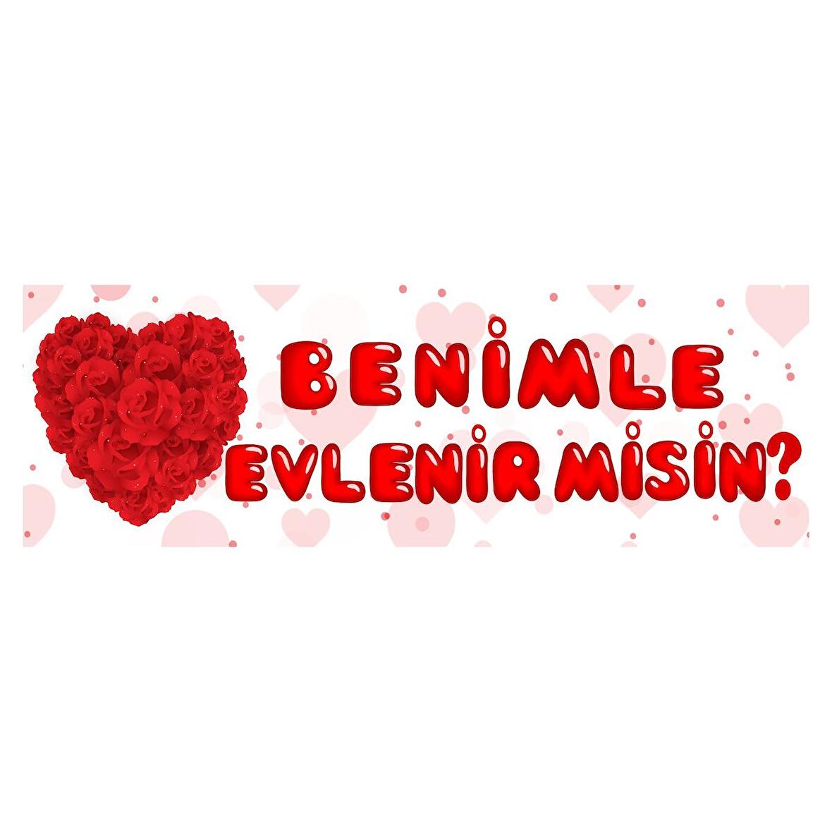 Benimle Evlenirmisin Evlilik Teklifi Pankartı cin202