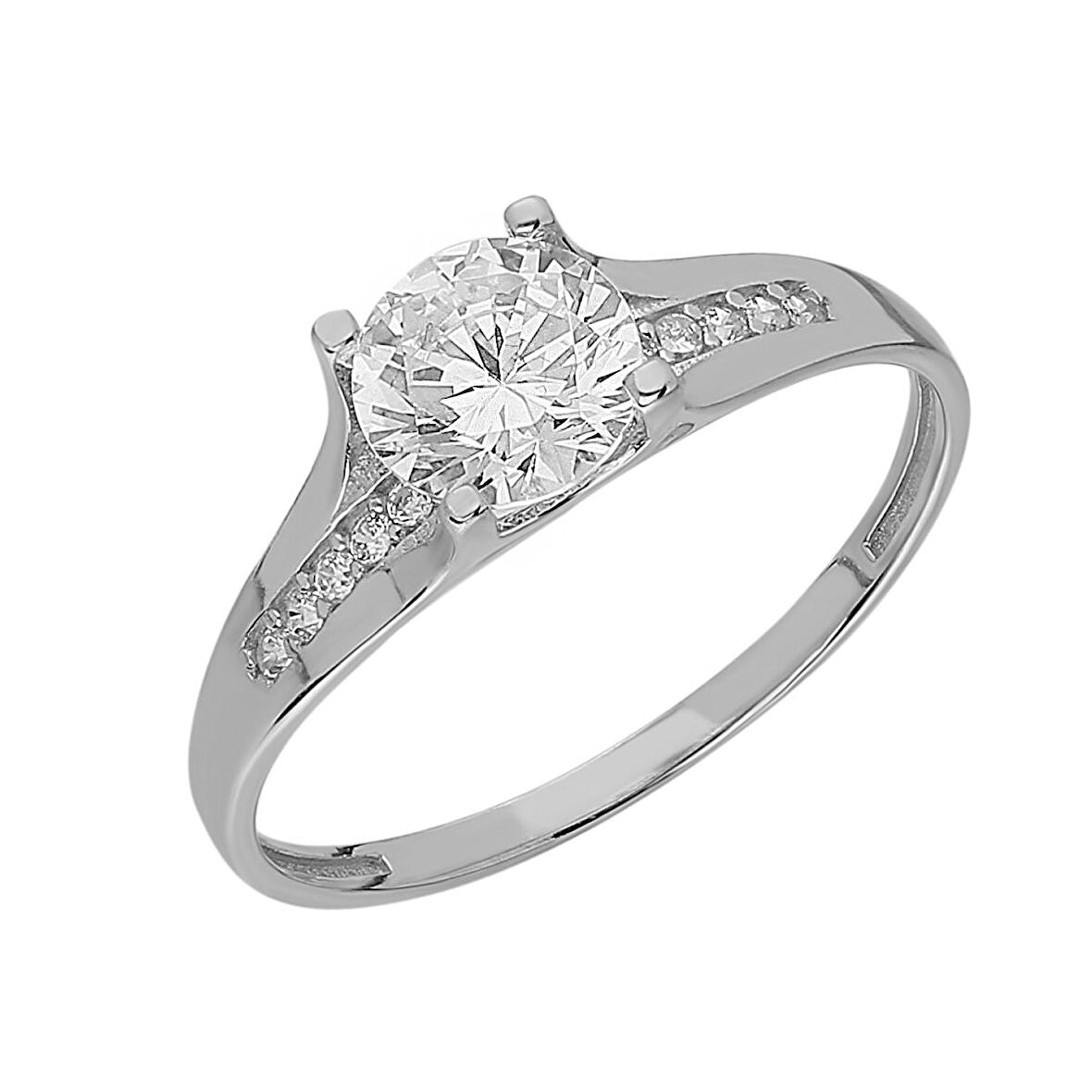 Chavin 1 carat Tek Taş Beyaz Altın Yüzük dy70by