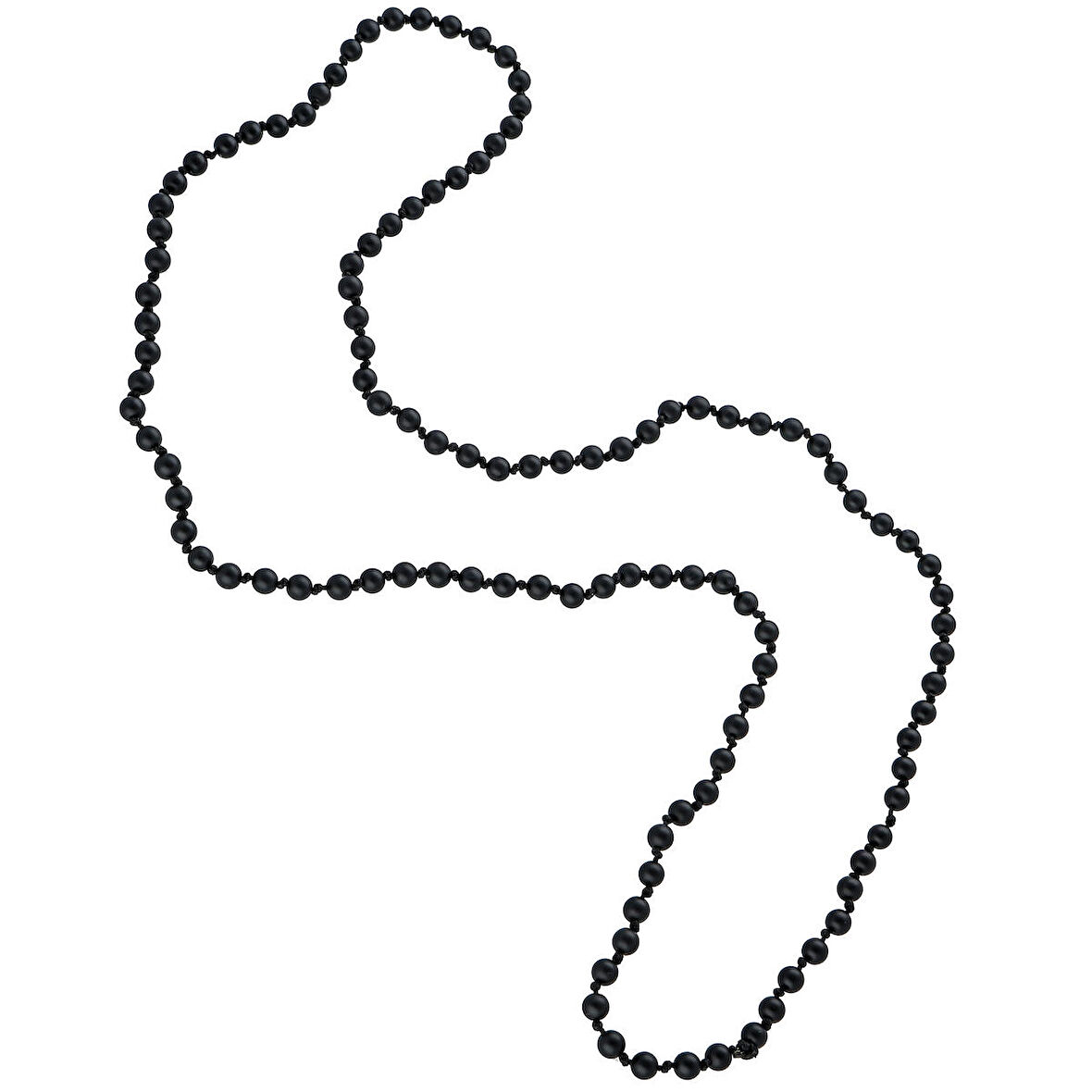 Chavin 4,5 mm. 70 cm. Siyah Yarı Mat Onyx Taşı Erkek Kolye ea48
