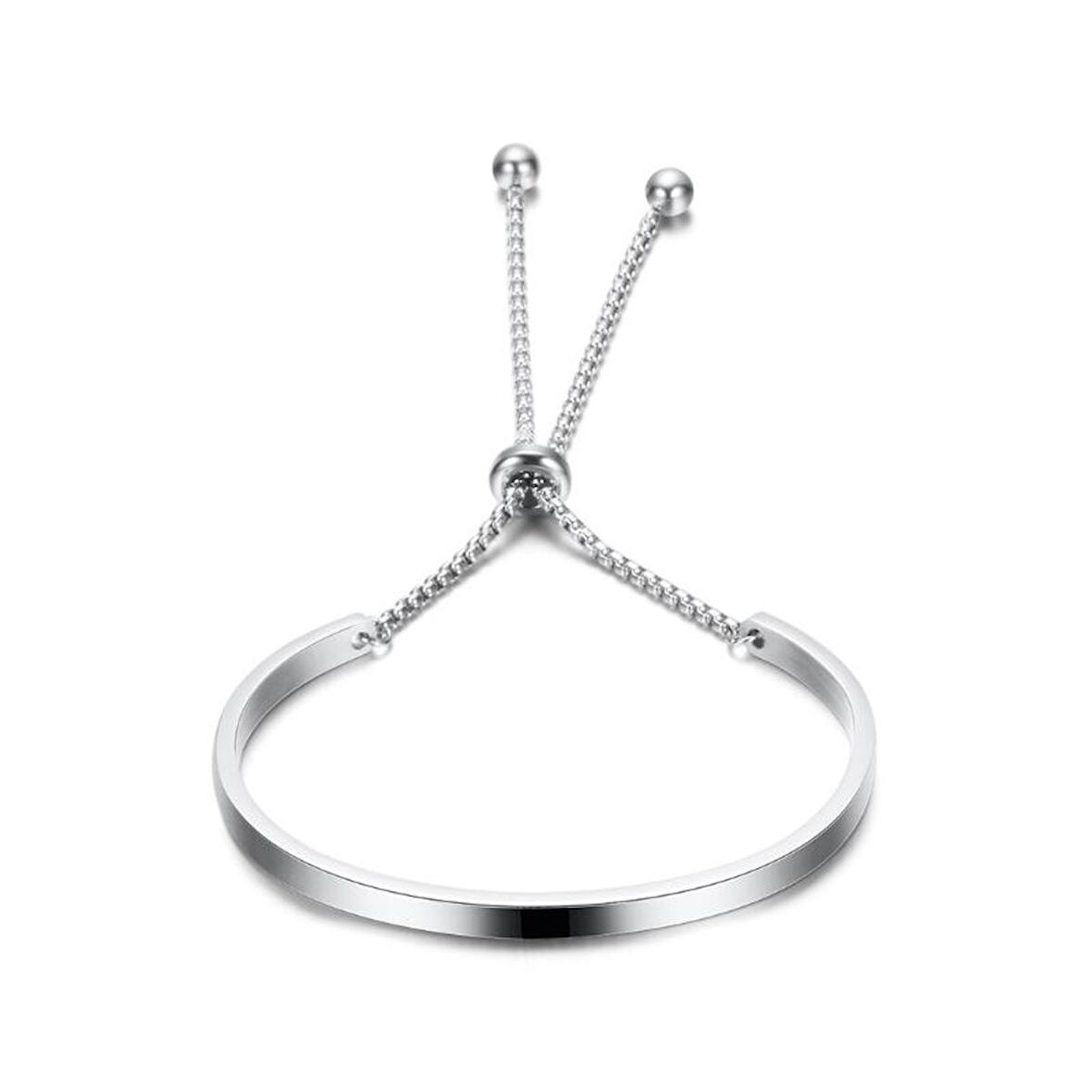 Chavin Bilek Ayarlı Kelepçe Kadın Çelik Bileklik eb21