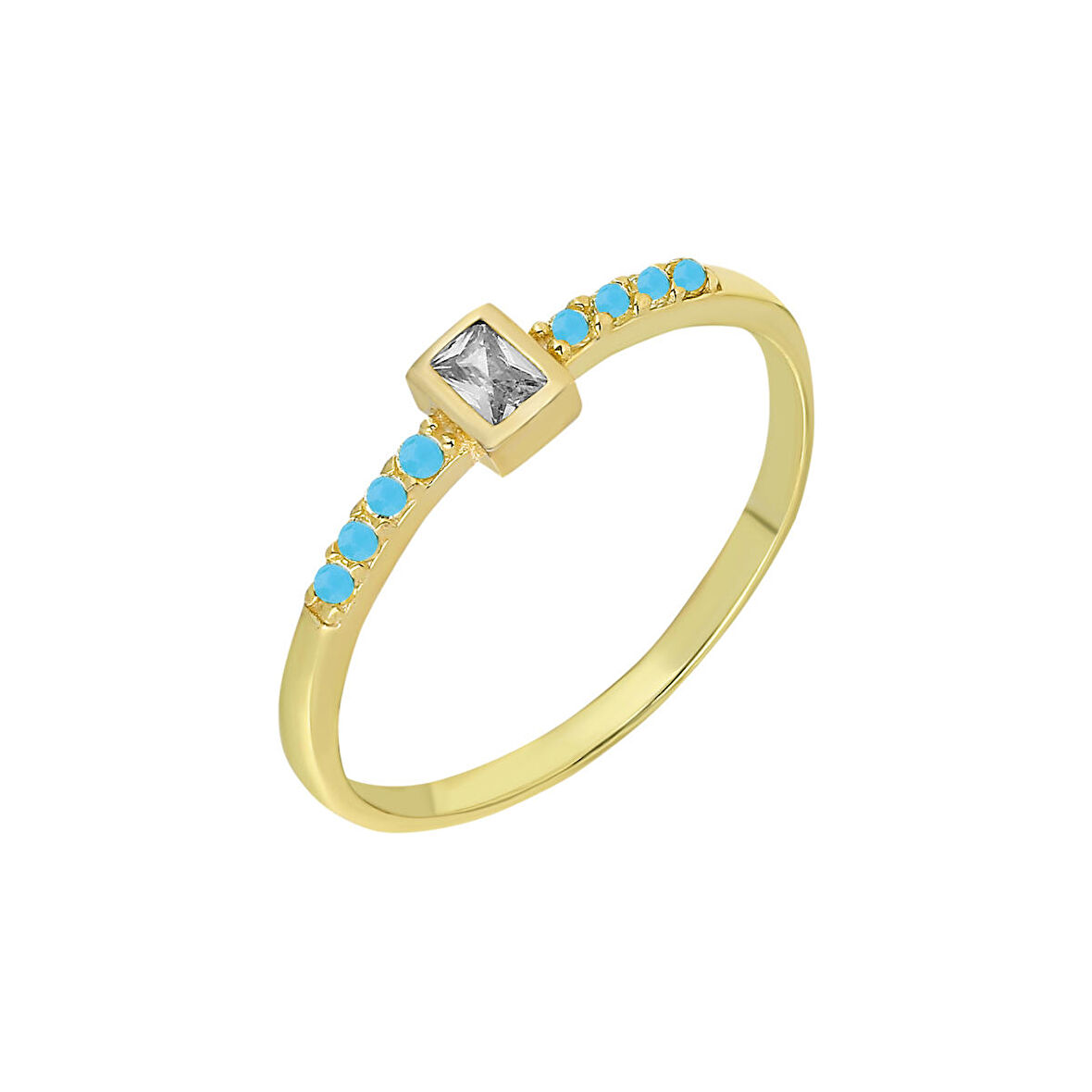 Chavin Gold Gümüş Taşlı Kadın Yüzük Mini Eklem Yüzüğü ed74sr