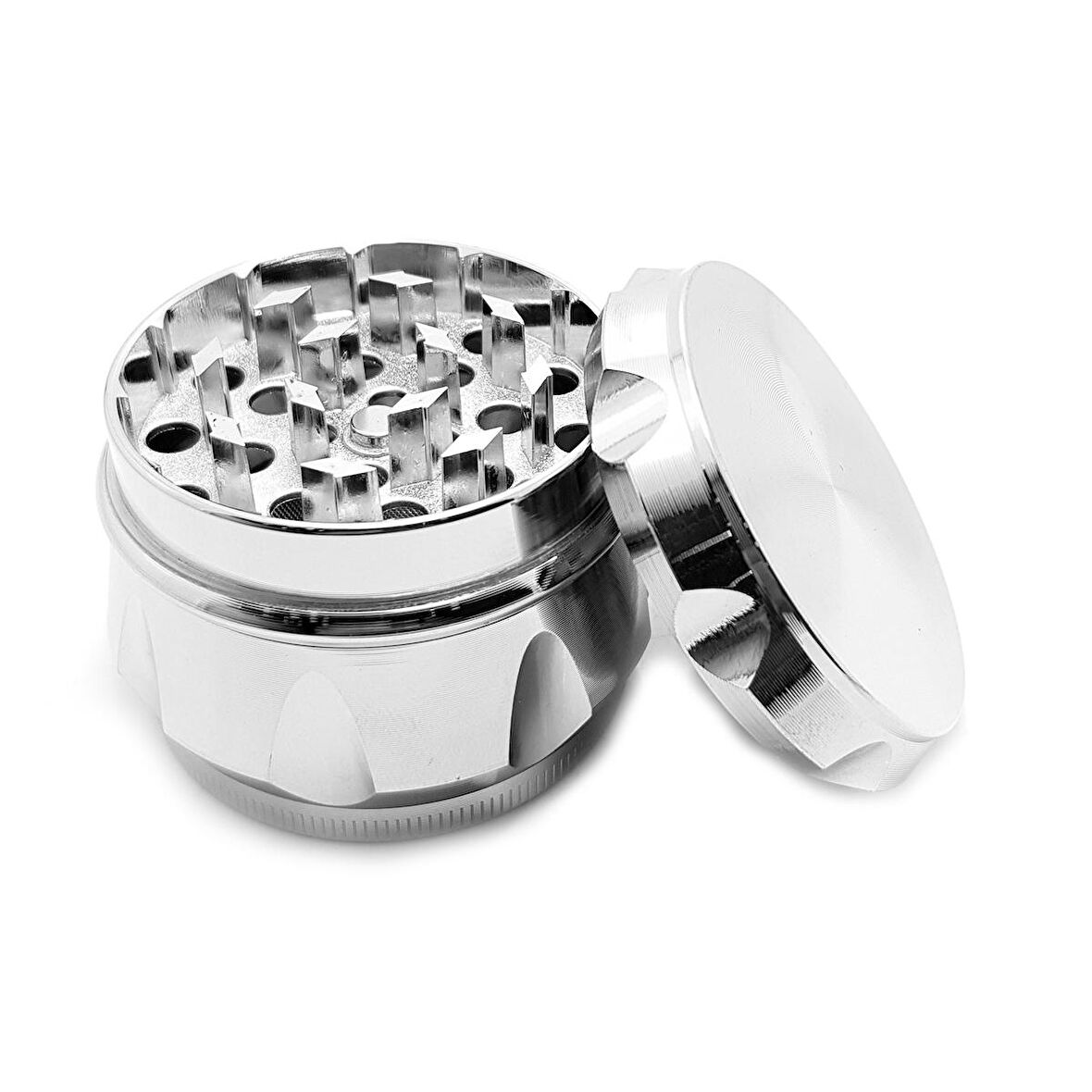 Silver 55 mm. Tütün Baharat Herbal Öğütücüsü Parçalayıcı pz39slv