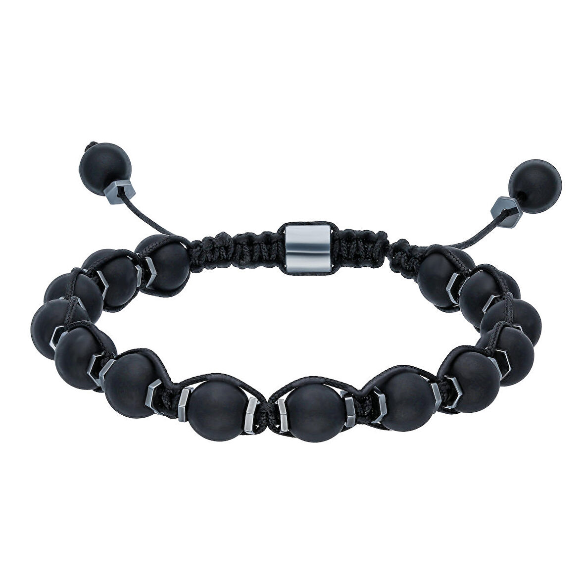 Chavin Hematit Mat Onyx Makrome Erkek Bileklik eg41