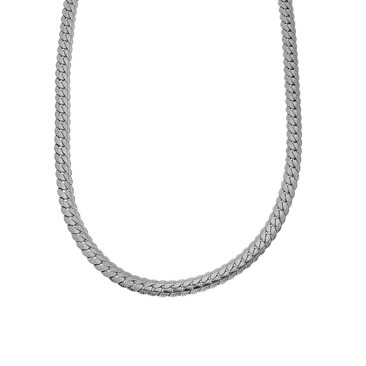 Chavin işlemeli 50 cm. Gri Çelik Erkek Zincir dy71