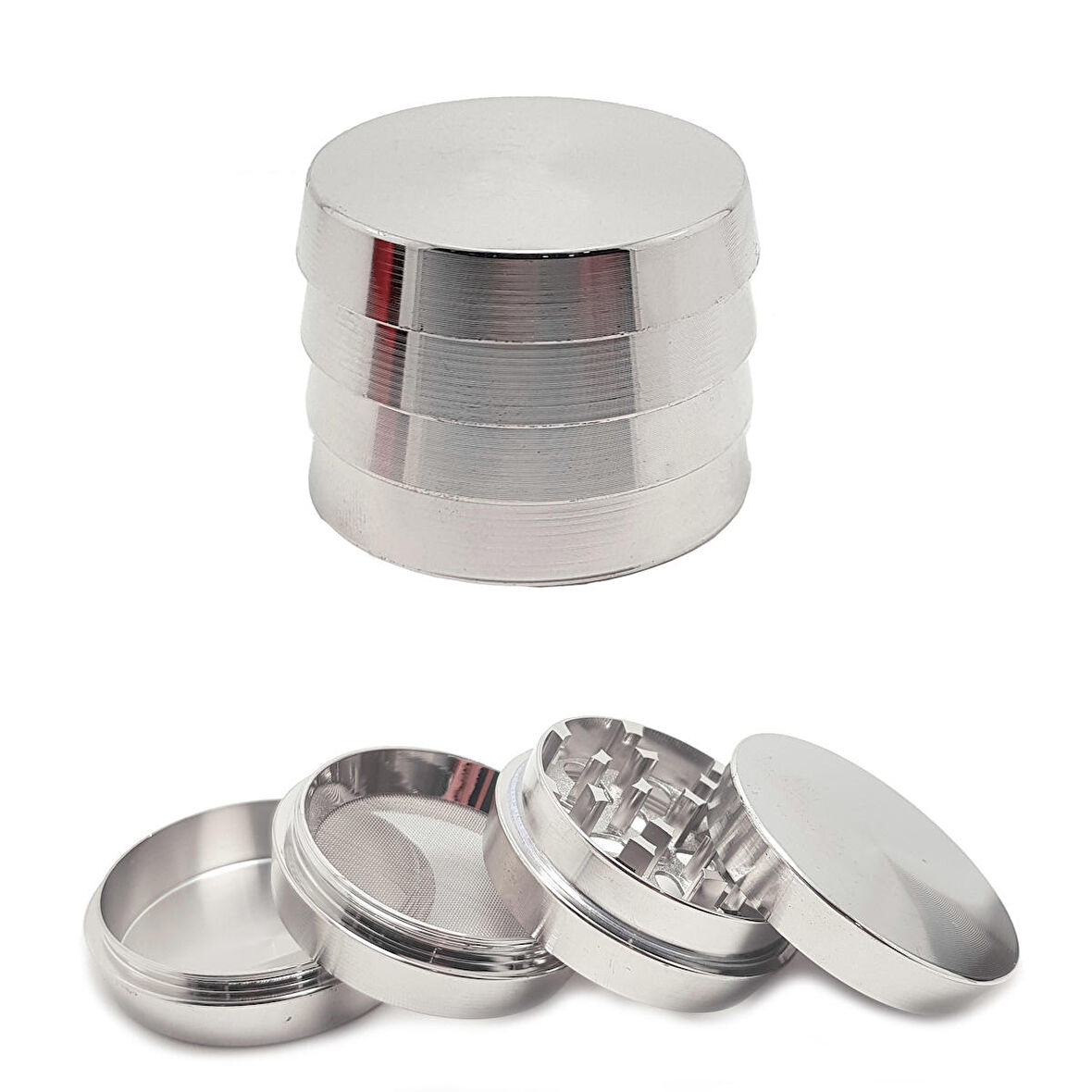 Silver 52mm. Tütün Baharat Herbal Öğütücüsü Parçalayıcı rb84slv