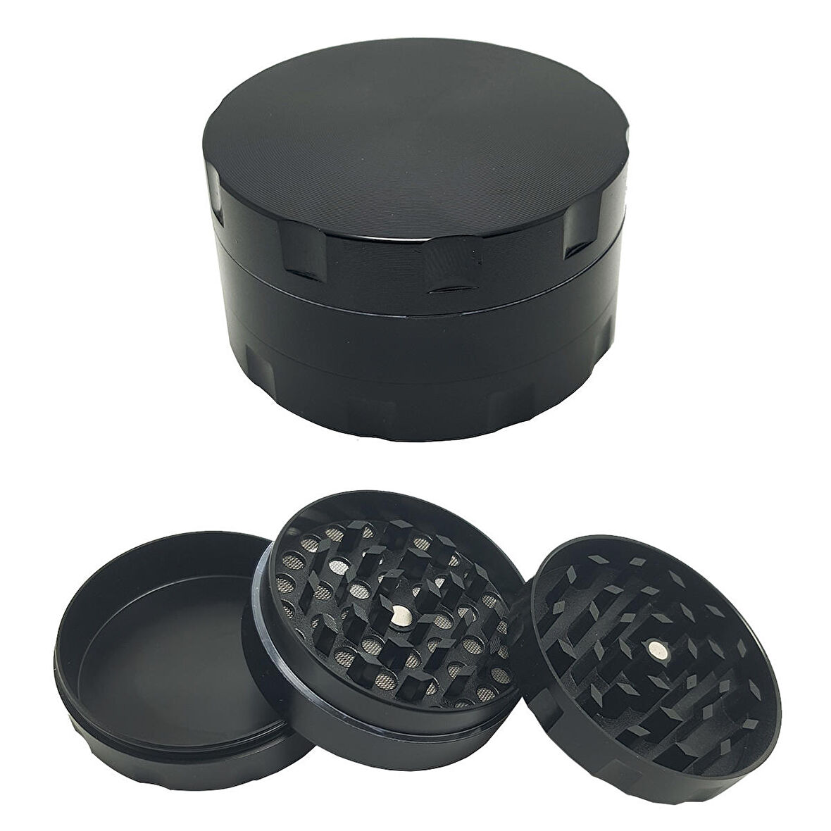 Siyah 55 mm. Tütün Baharat Herbal Öğütücüsü Parçalayıcı rb88sy