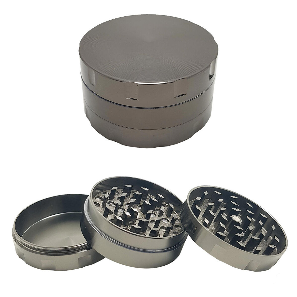 Gri 55 mm. Tütün Baharat Herbal Öğütücüsü Parçalayıcı rb88gr