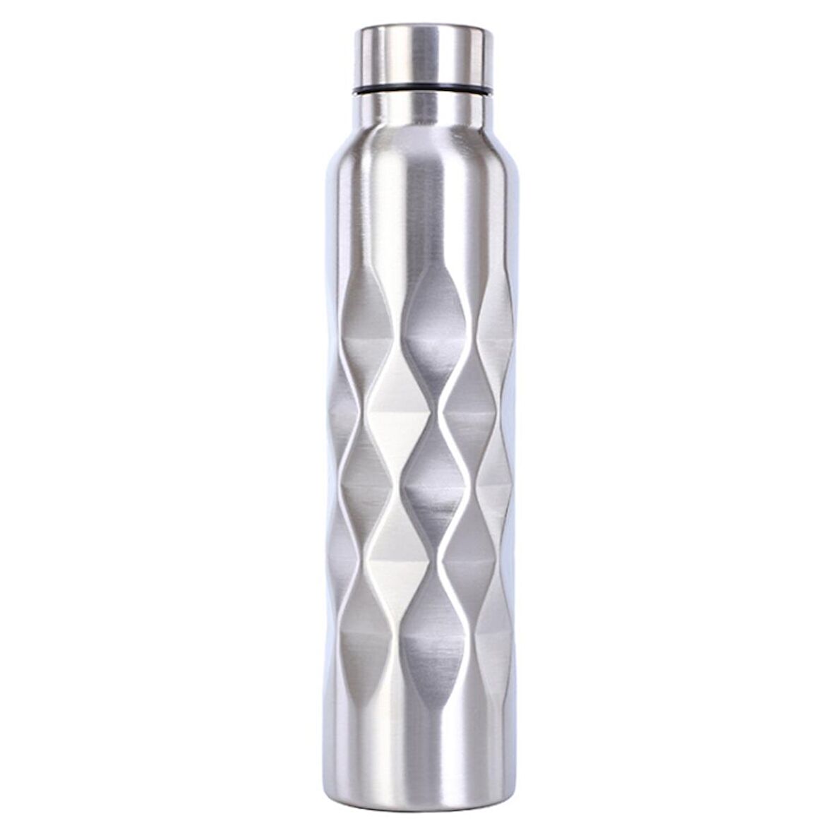 Çelik Gri 1000 ml Spor Matara Suluk cin338