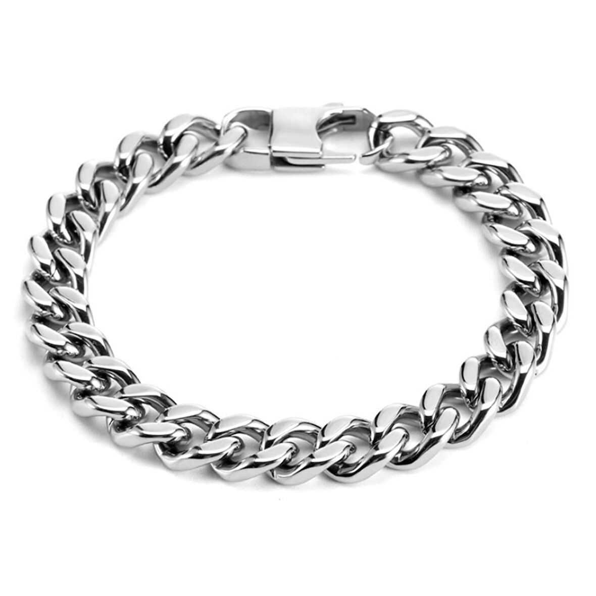Chavin 8 mm. 20,5 cm. Gri Çelik Erkek Bileklik er06by