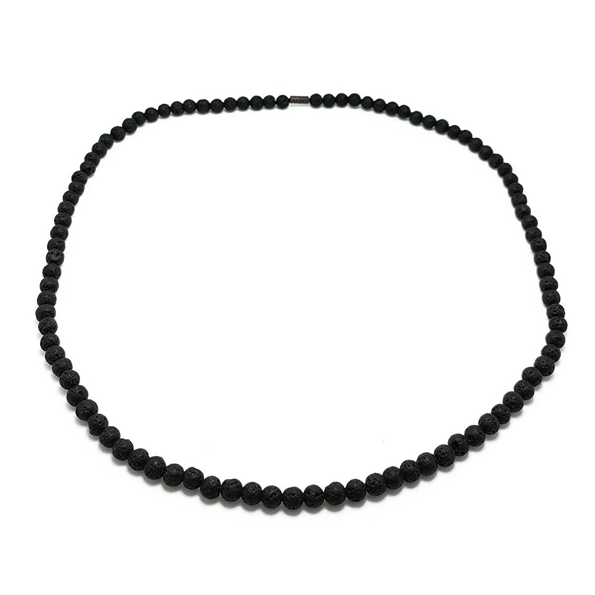 Chavin 7 mm. 60 cm. Siyah Lav Taşı Erkek Kolye dp65-7
