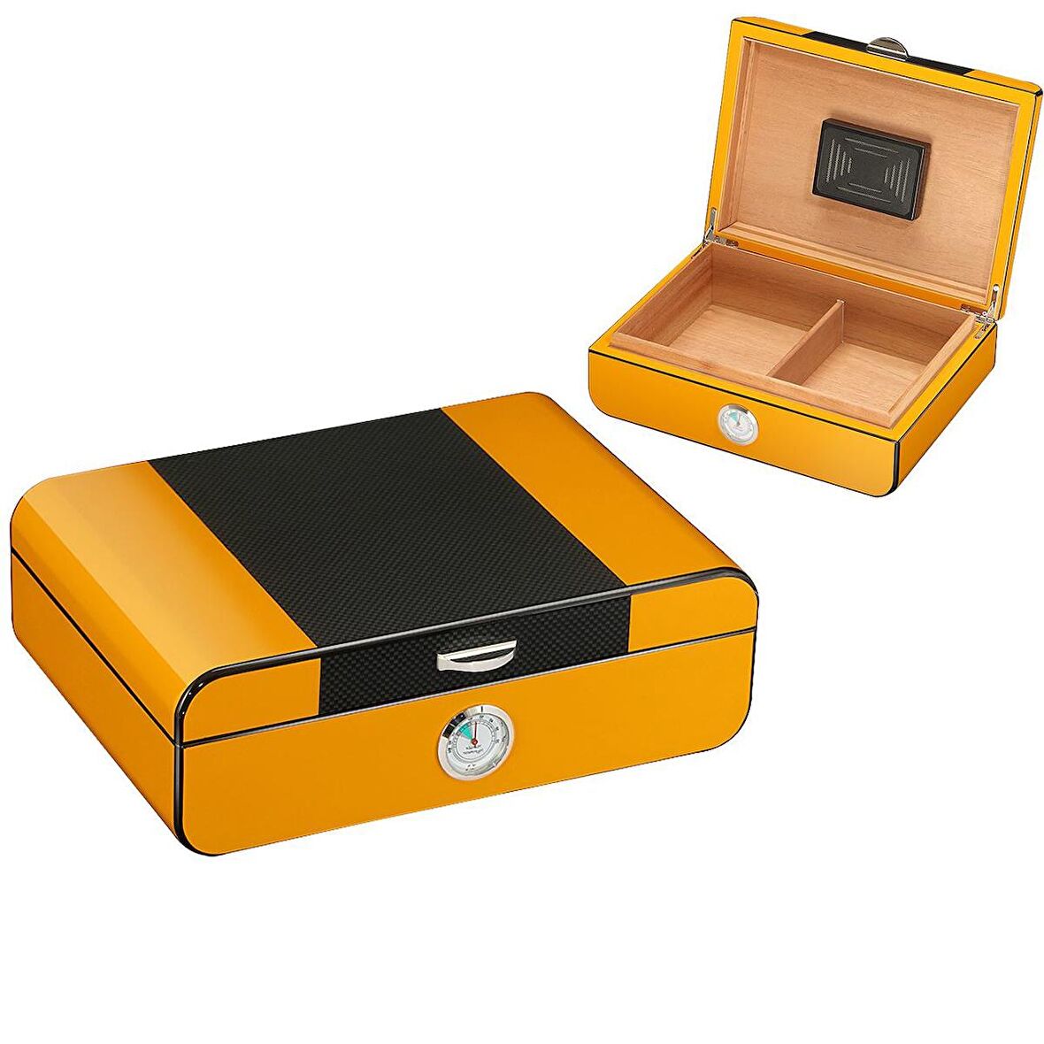 Falconetti Karbon Fiber Desen Humidor Puro Kutusu rc41