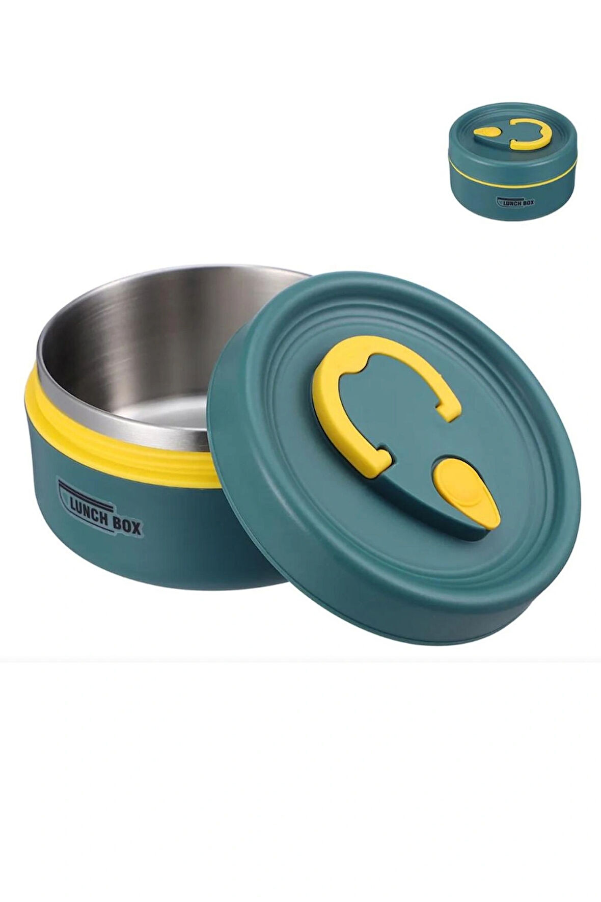 304 Çelik Mavi 430 ml Yemek Saklama Kabı Sefer Tası cin417mv