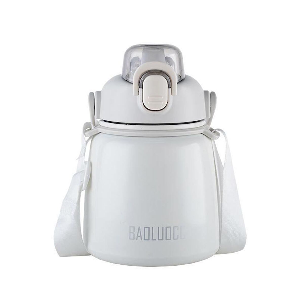 304 L Çelik Beyaz 650 ml Askılı ve Pipetli Matara Suluk cin469by