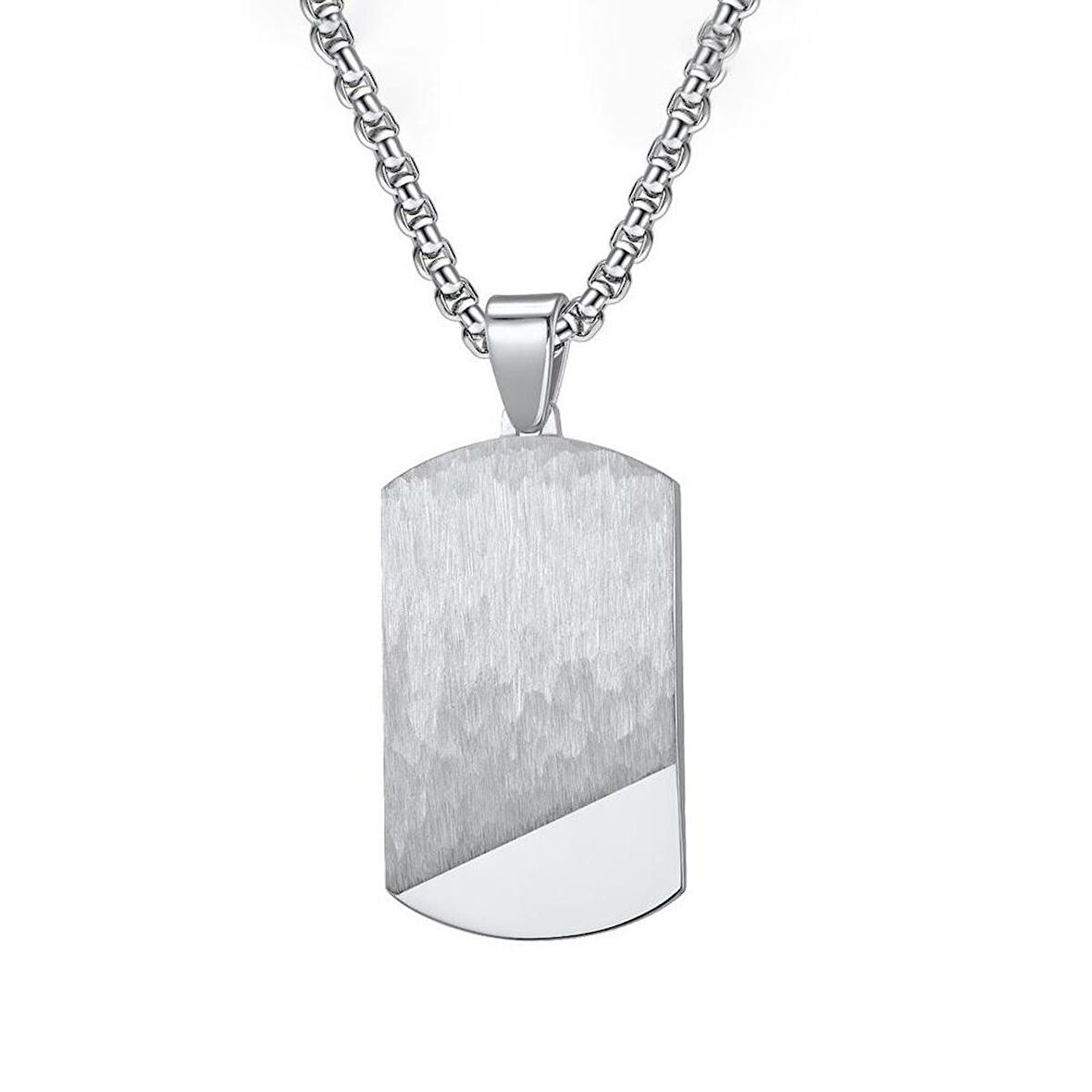 Chavin El işi Dövme Gri Dogtag Asker Künyesi Çelik Erkek Kolye eu52