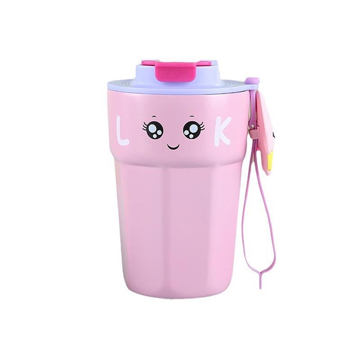 316 L Çelik Pembe 420 ml Kahve El Termos Mug cin485mr