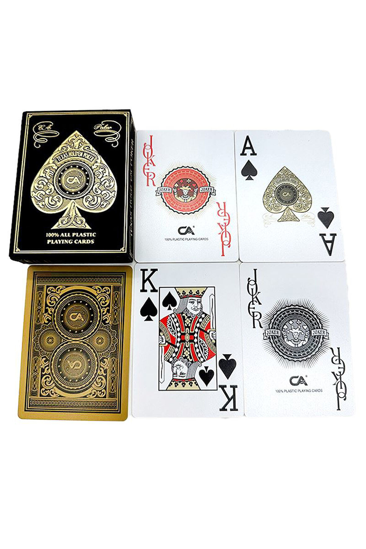 Gold Jumbo Pvc Su Geçirmez Jumbo Blackjack iskambil Oyun Kağıdı cin885sr