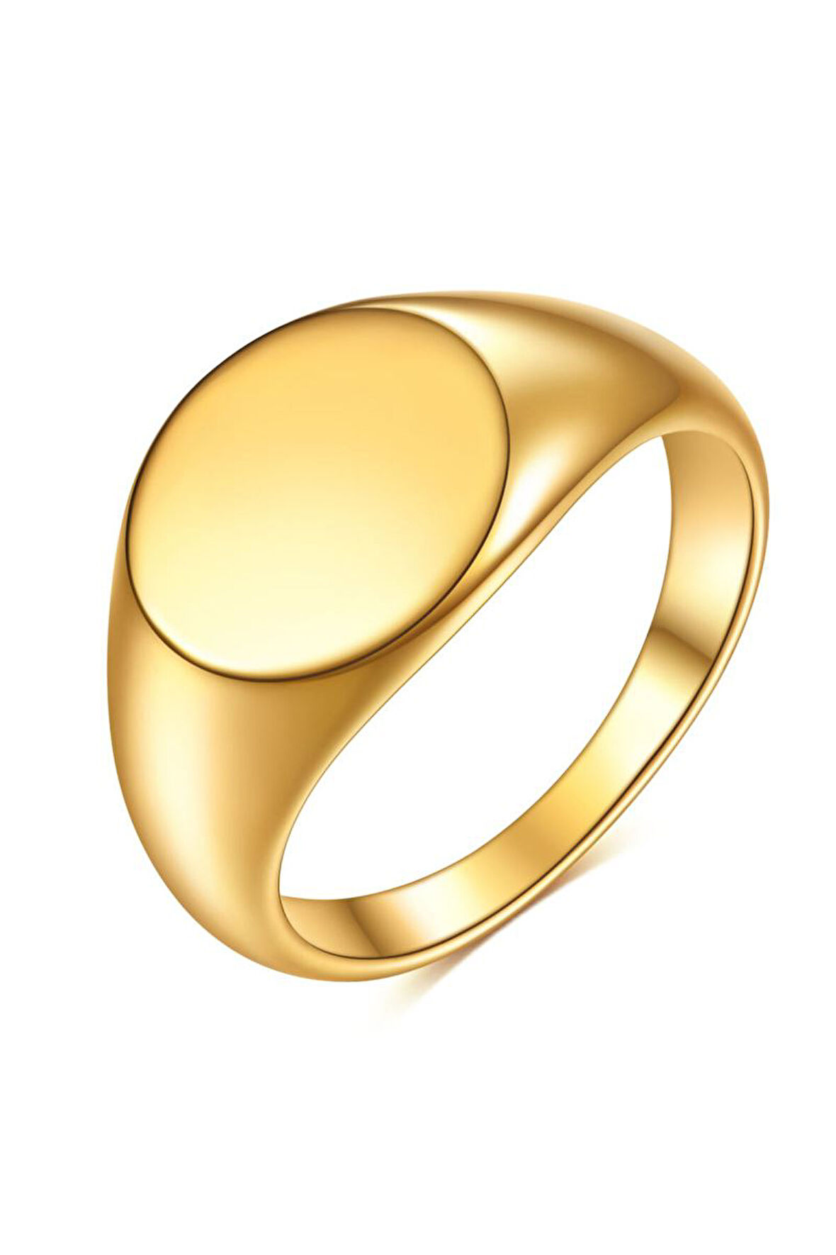 Chavin Çelik Gold 12 mm Yuvarlak Şövalye Bayan Yüzük ev38sr