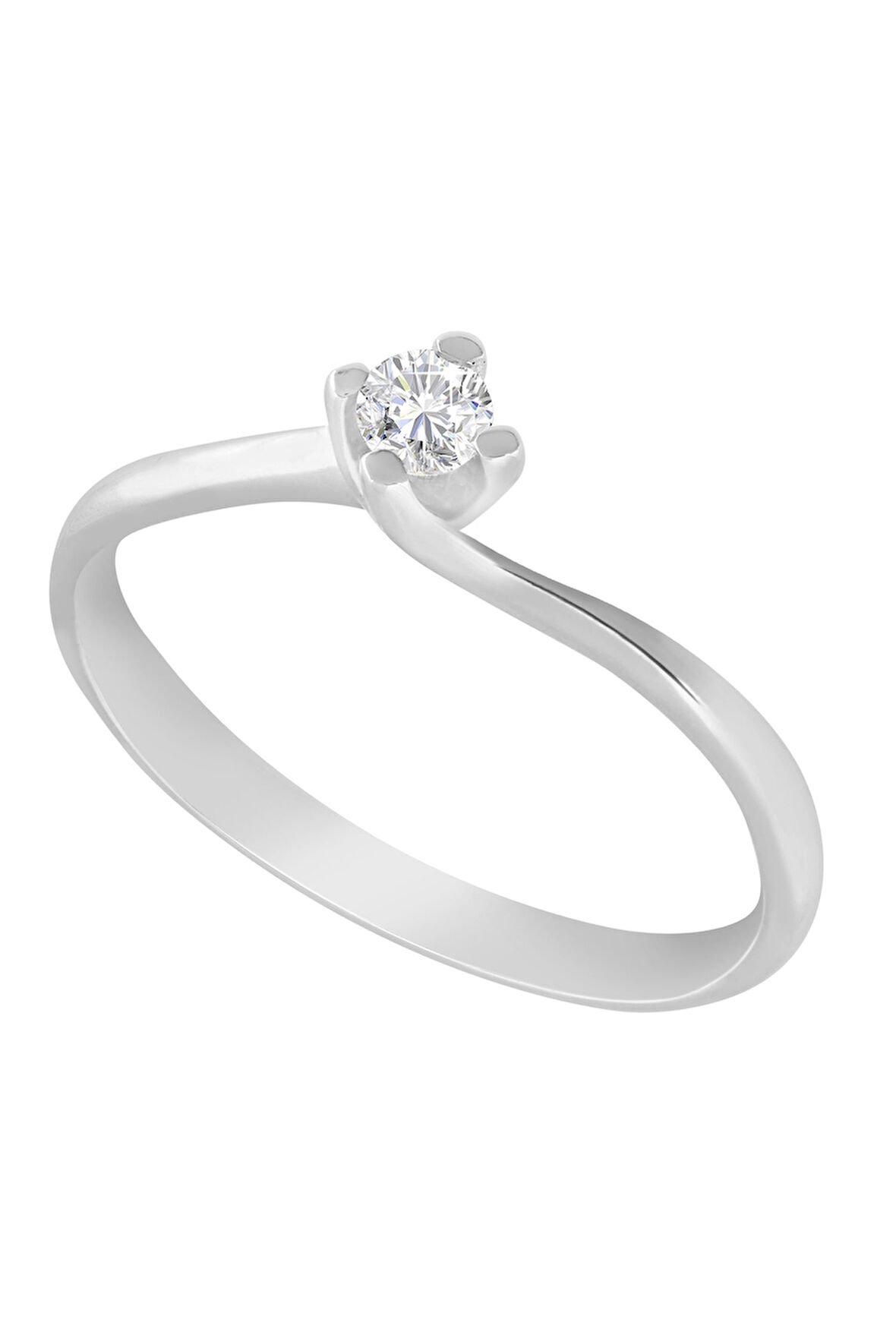 Chavin 5 mm Zirkon Taşlı Tektaş Gümüş Yüzük ev83