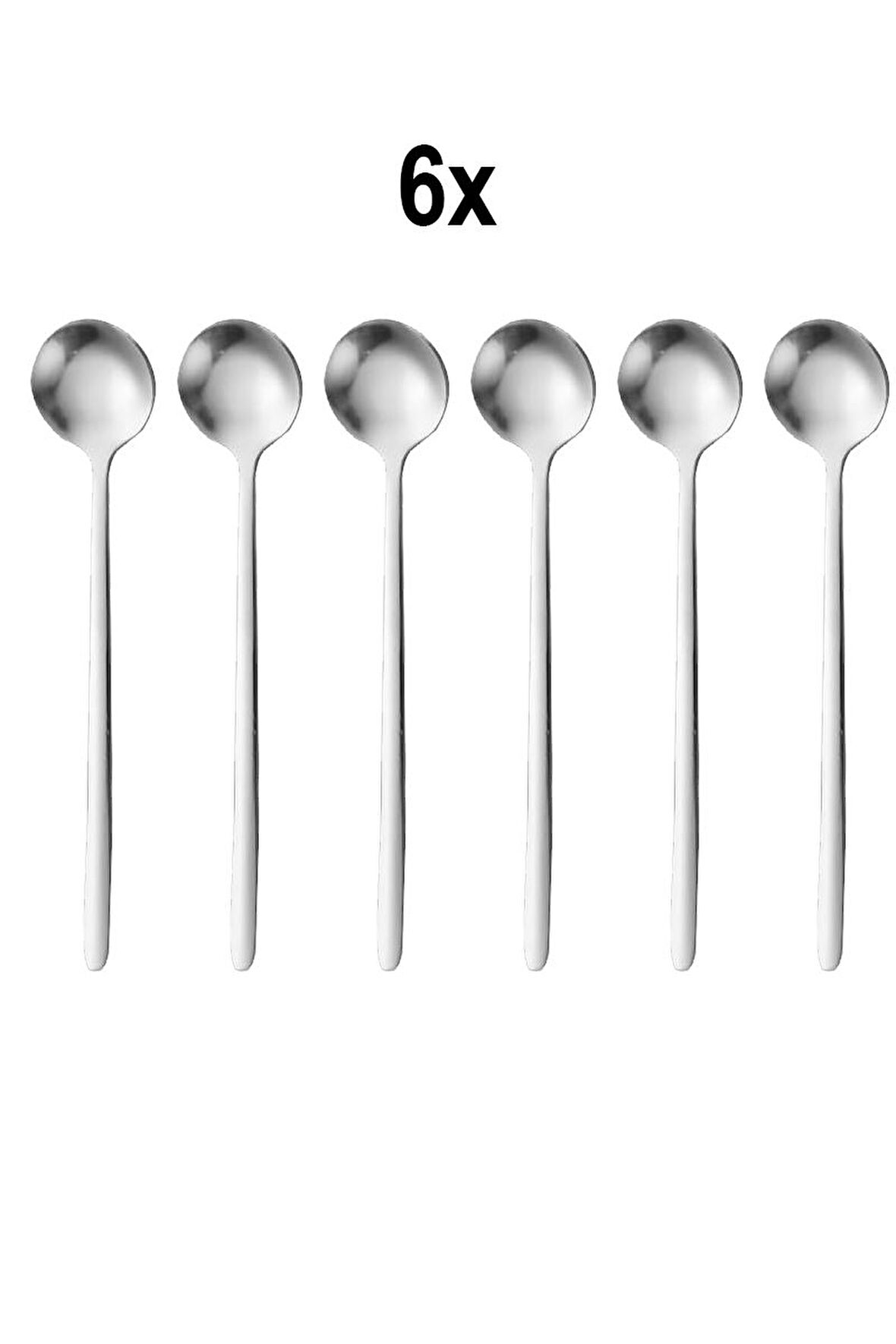 6 Adet Çelik 15 cm Fincan Latte Kahve Karıştırma Kaşığı mt161by-6