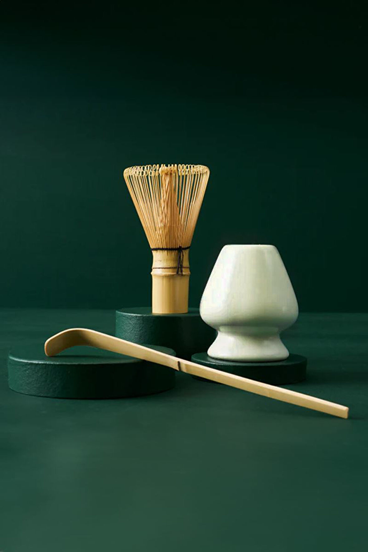 3 Parça Matcha Çayı Fırça ve Bamboo Whisk Tutucu ve Bambu Kaşık Set mt155