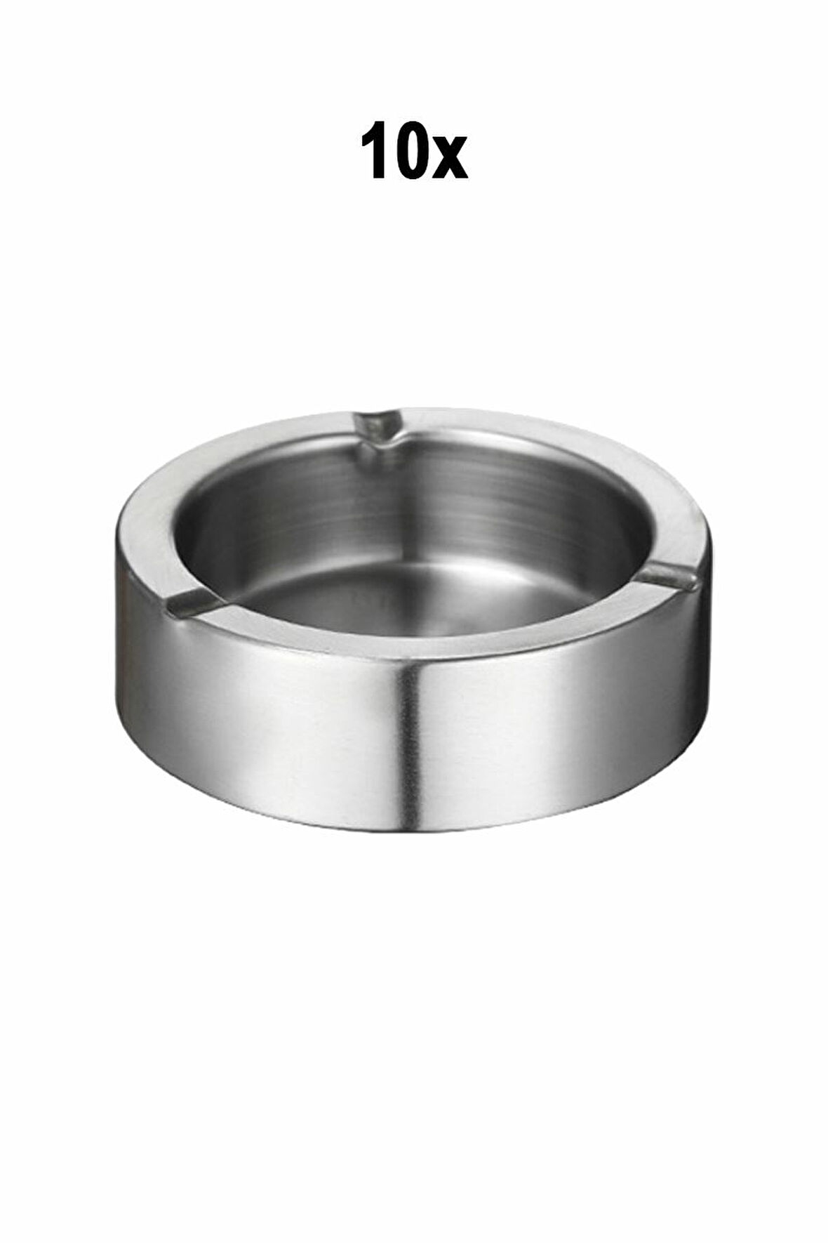 10 Adet Çelik 11 cm Kafe Restaurant Lokanta Yuvarlak Kül Tablası Küllük mt168-10