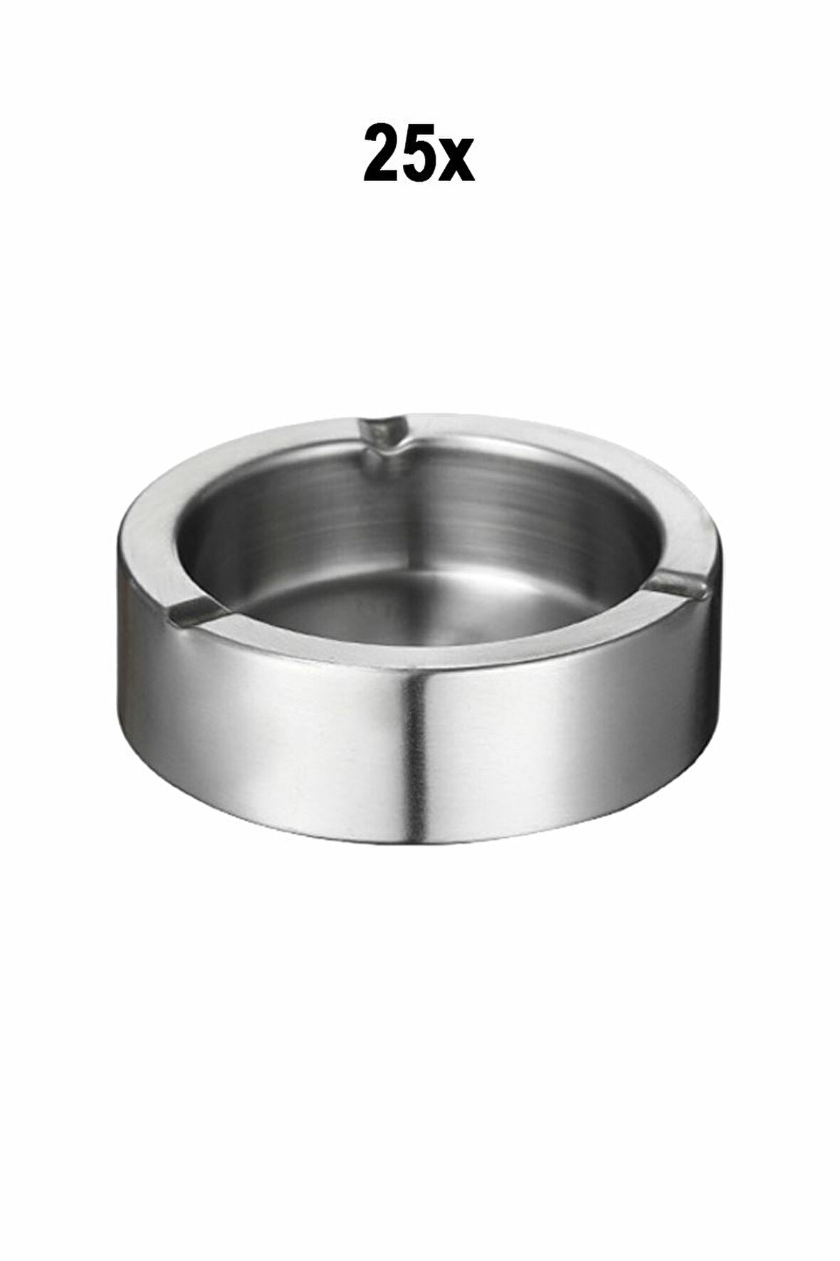 25 Adet Çelik 11 cm Kafe Restaurant Lokanta Yuvarlak Kül Tablası Küllük mt168-25