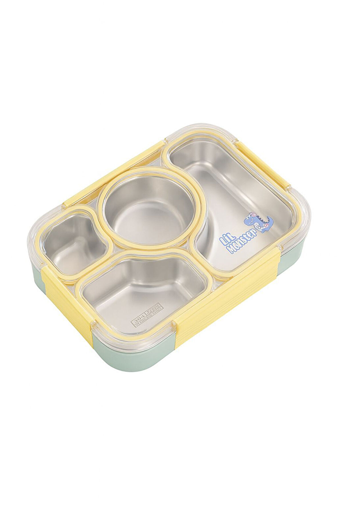 304 Çelik 980 ml 4 Bölmeli Öğrenci Ofis Yemek Mama Kabı Sefertası mt182sr