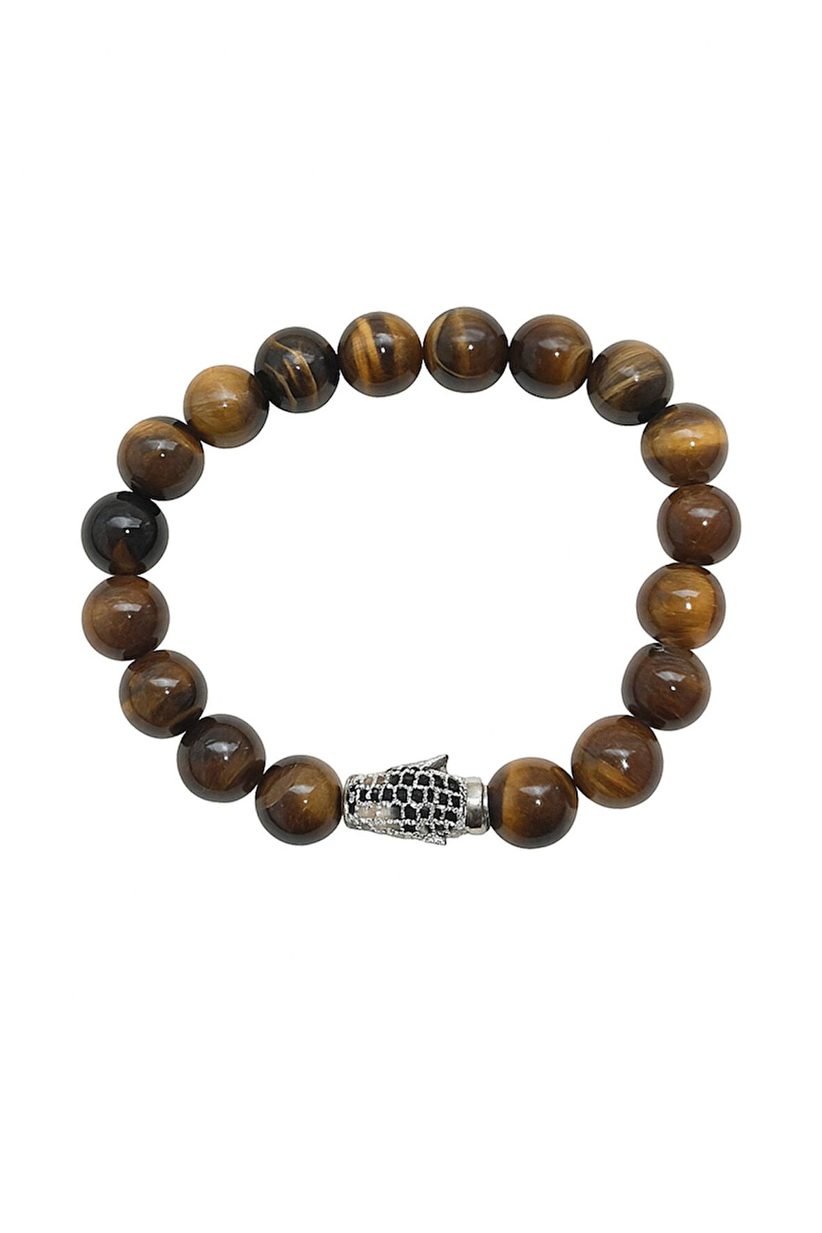 Lastikli Kaplan Göz Taşlı Erkek Bileklik ey45