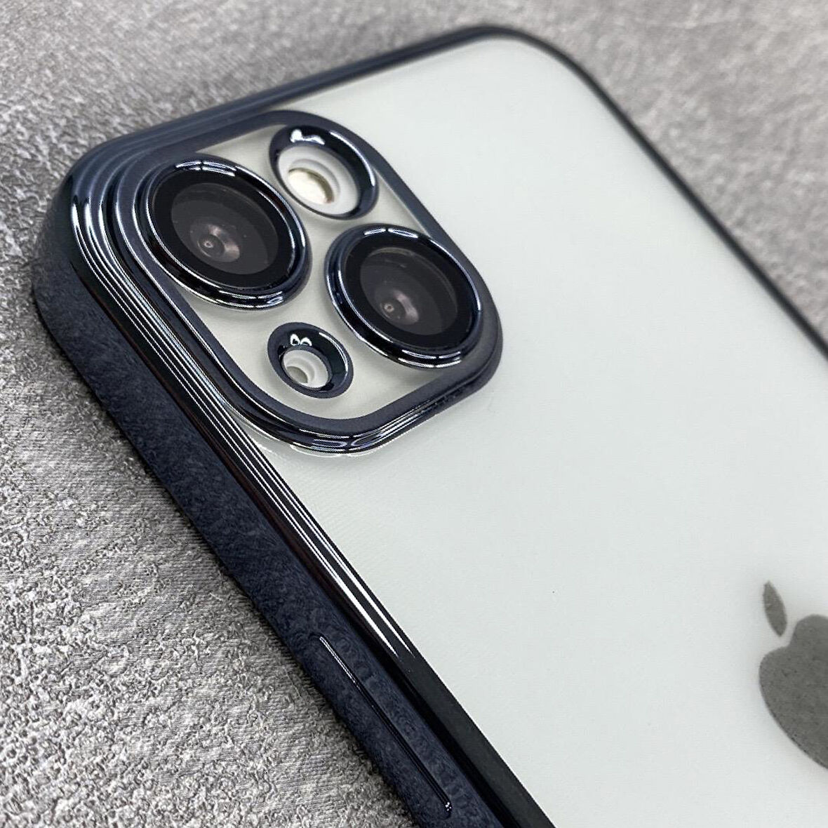 İPHONE 12 PRO MAX UYUMLU GARAJ ARKA ŞEFFAF KAMERA LENS KORUMALI SERT KILIF KENARLAR SİYAH
